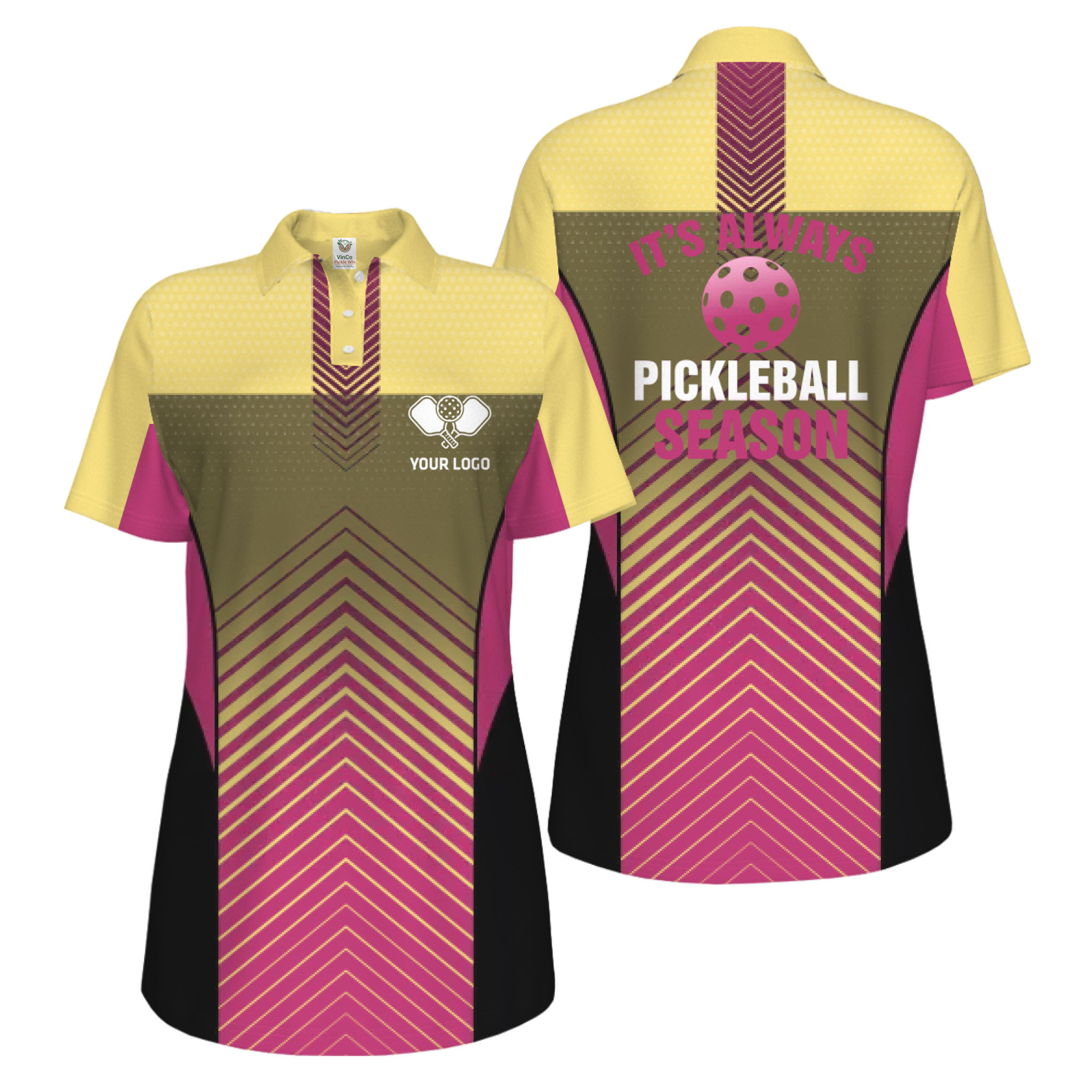 Picklewin Custom Pickleball Season Polo Shirt For Women Live Preview