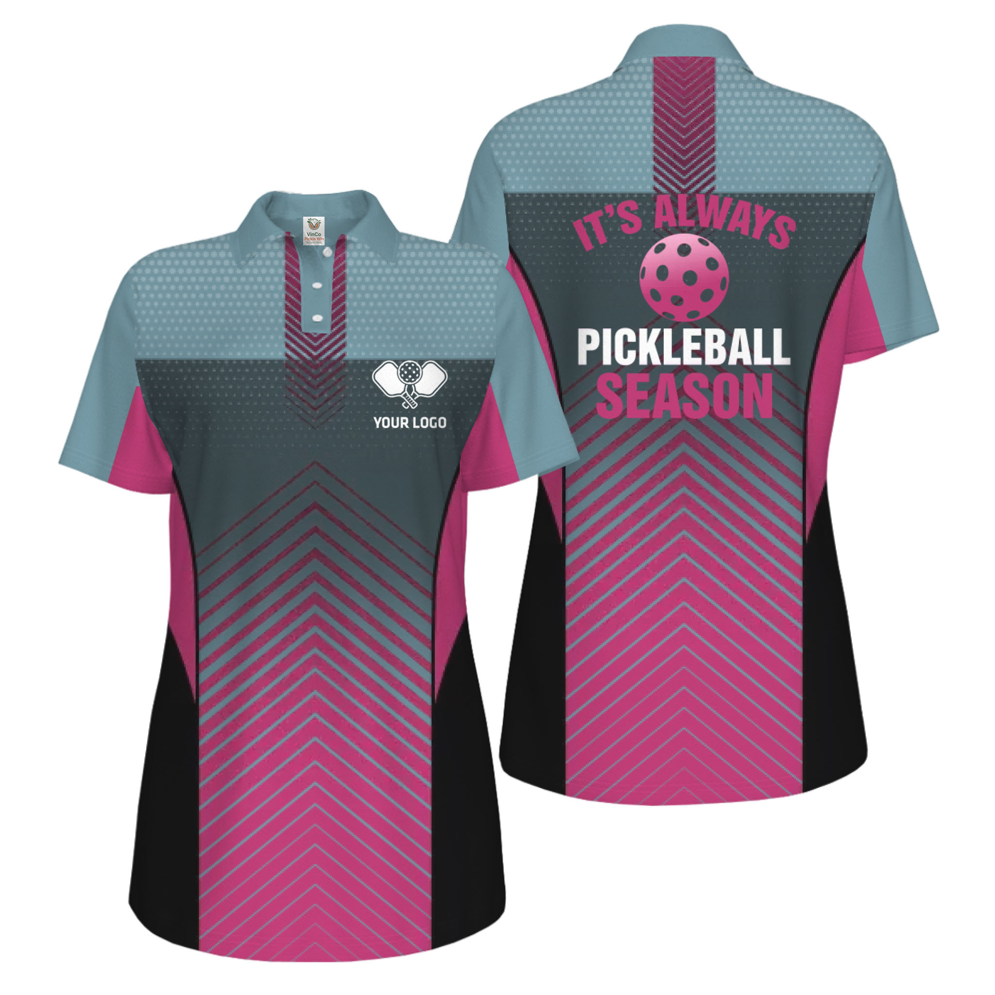 Picklewin Custom Pickleball Season Polo Shirt For Women Live Preview