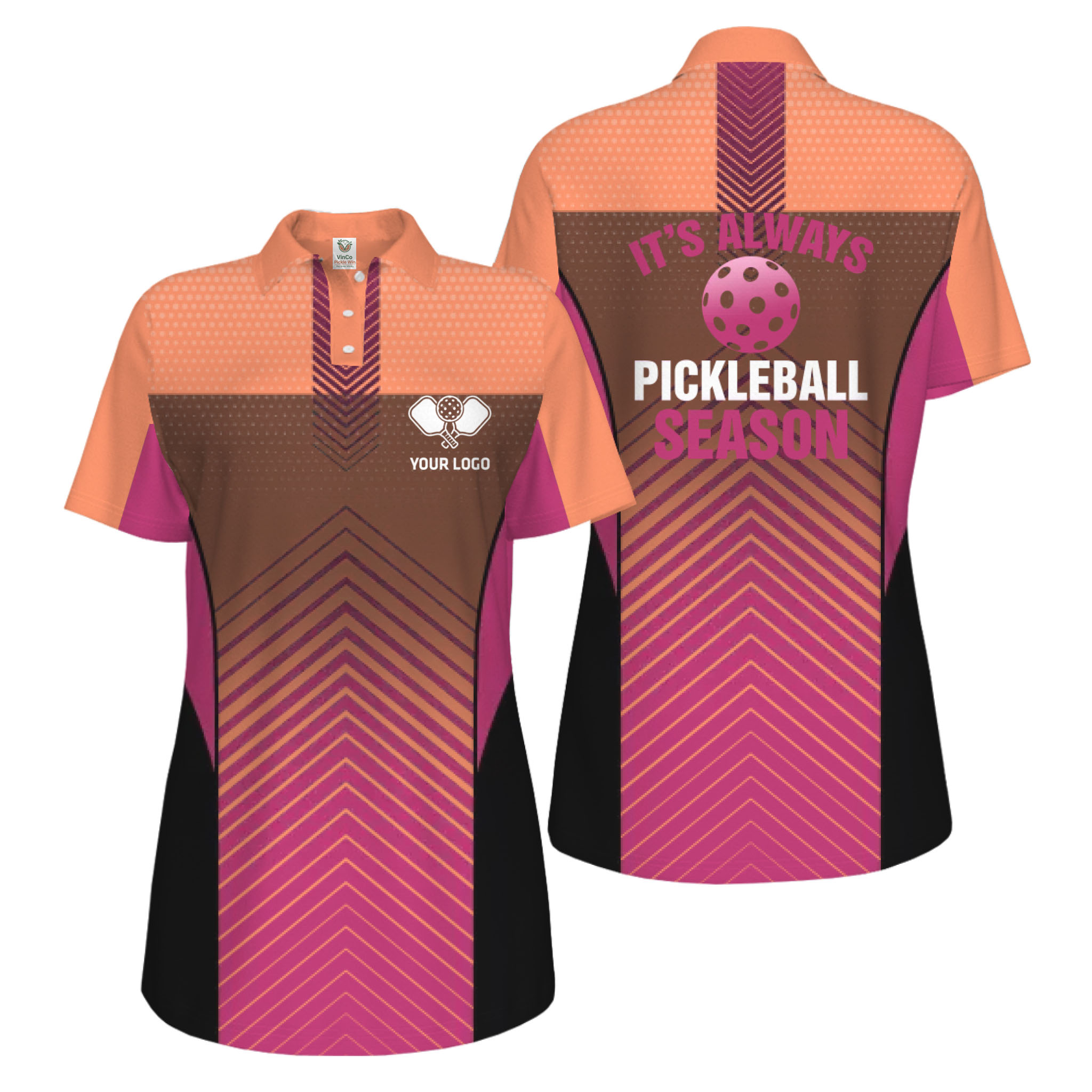 Picklewin Custom Pickleball Season Polo Shirt For Women Live Preview