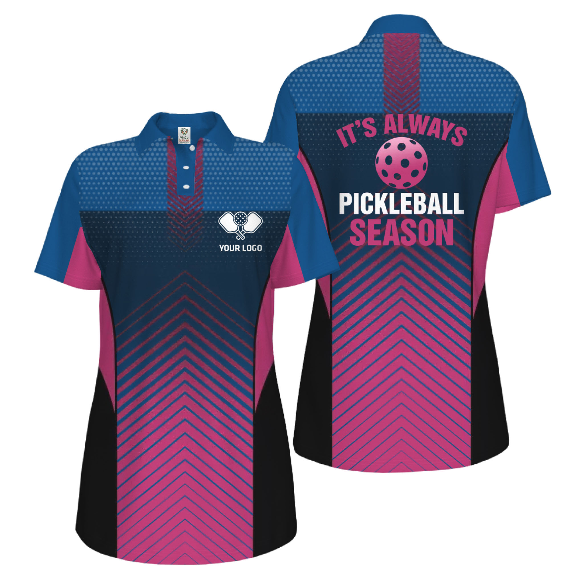 Picklewin Custom Pickleball Season Polo Shirt For Women Live Preview
