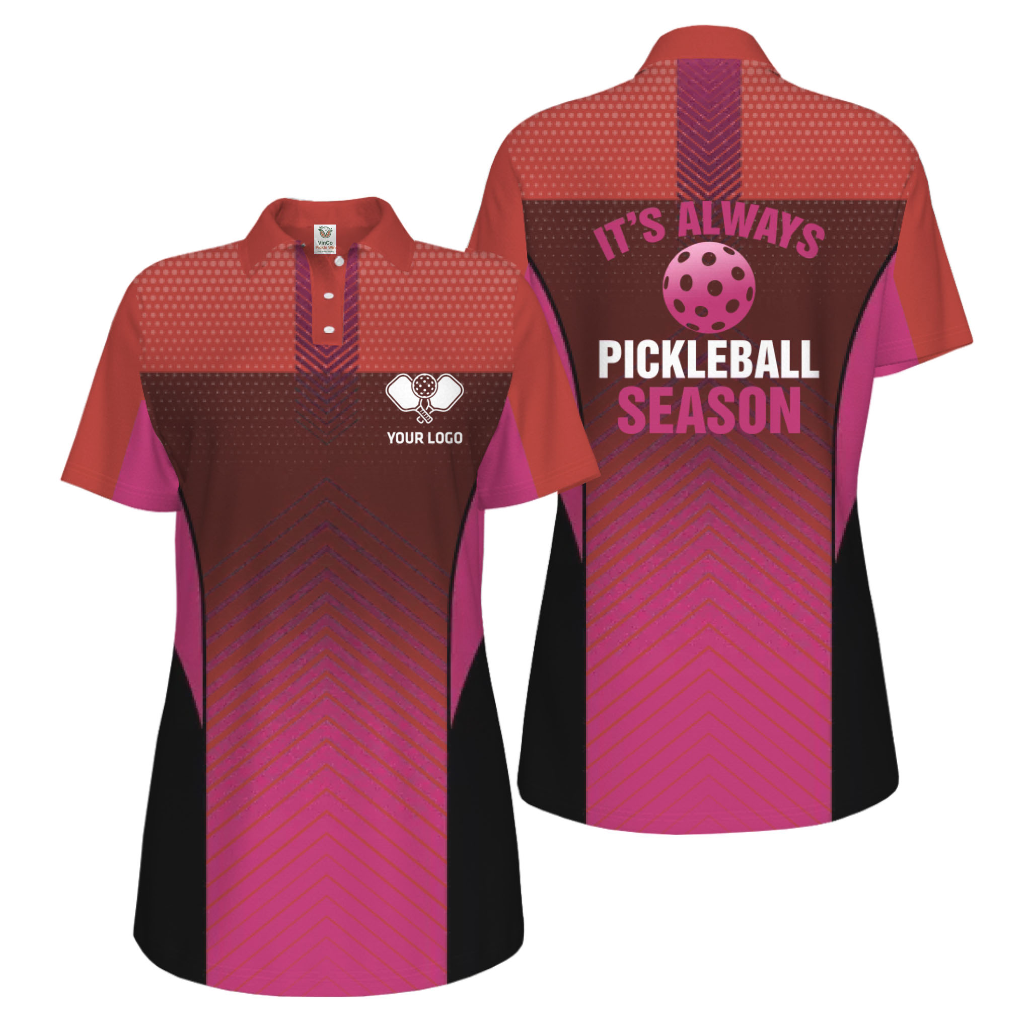 Picklewin Custom Pickleball Season Polo Shirt For Women Live Preview