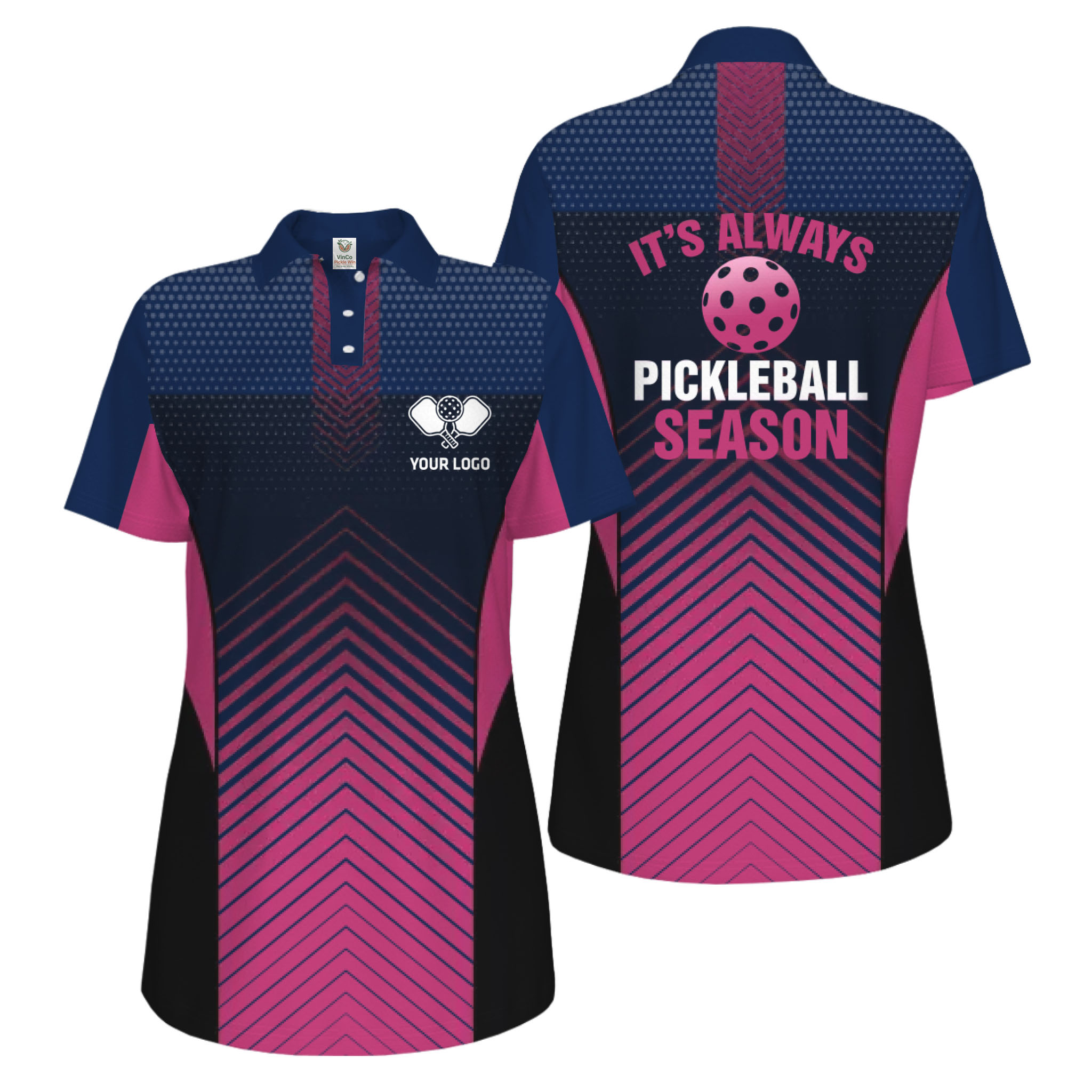 Picklewin Custom Pickleball Season Polo Shirt For Women Live Preview