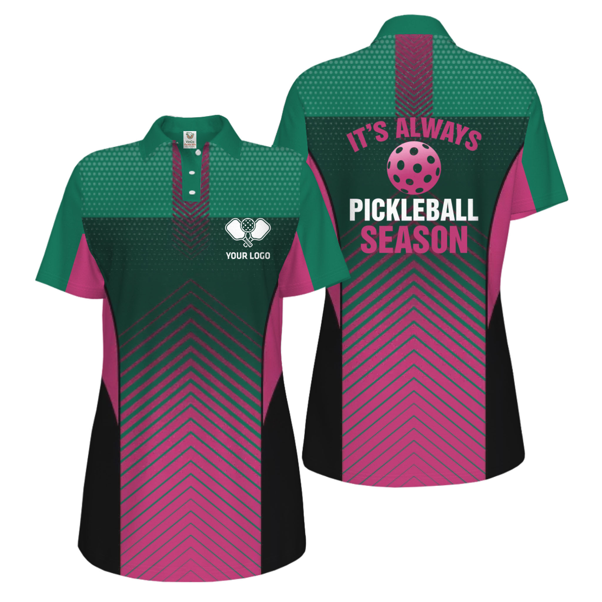 Picklewin Custom Pickleball Season Polo Shirt For Women Live Preview