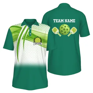 Picklewin Custom Pickleball Team Name UV Protect Men's Polo Shirts 