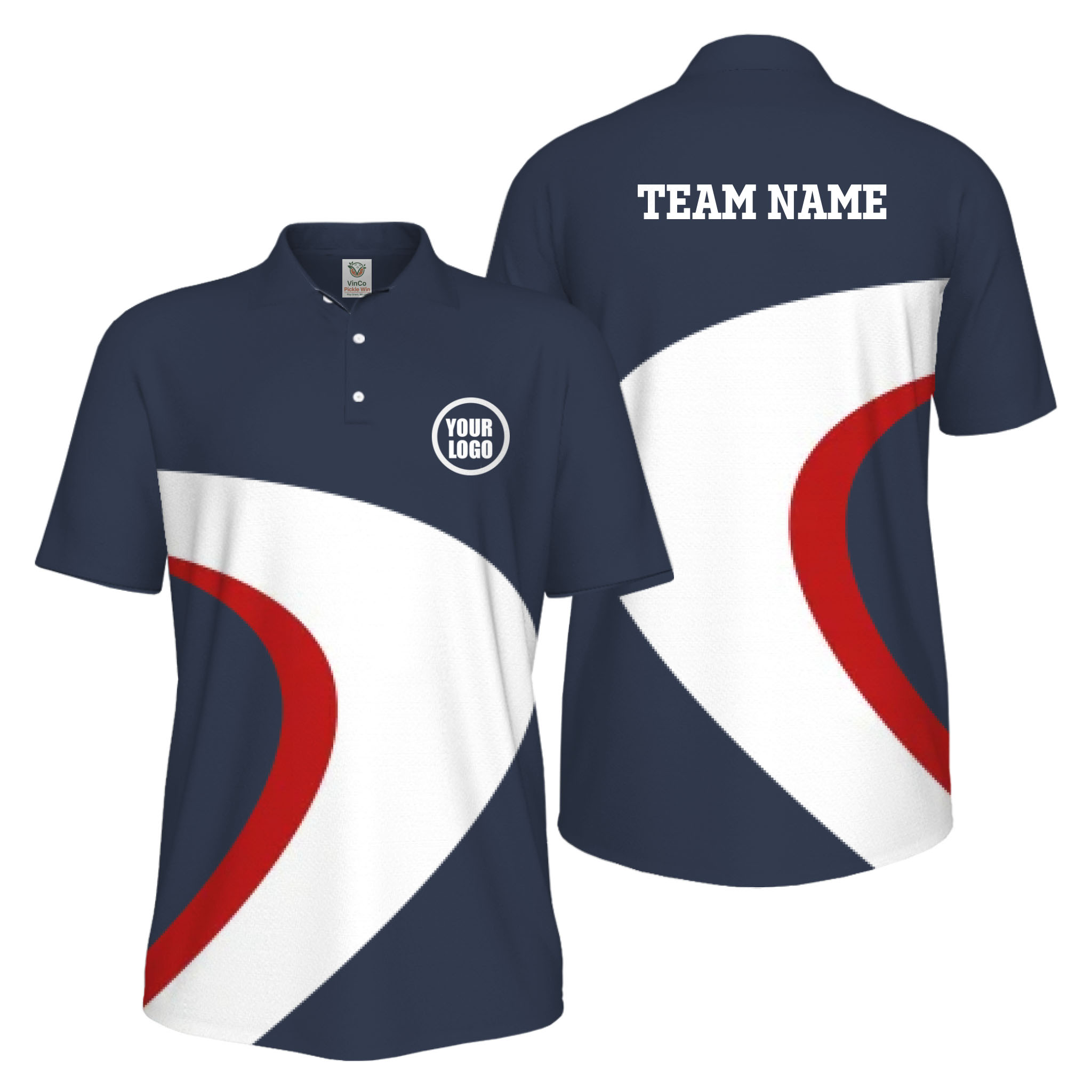 Picklewin Custom Pickleball Team UV Protection Mens Polo Shirt