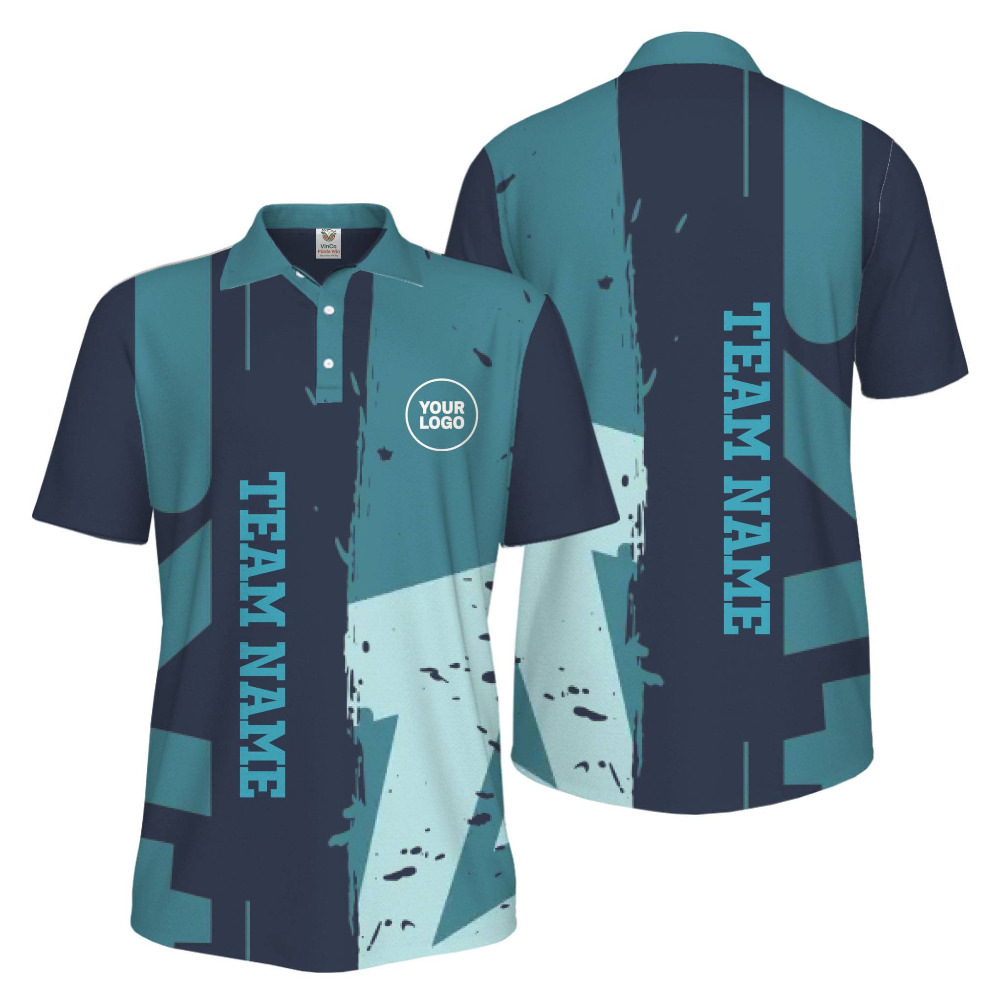 Picklewin Custom Pickleball Tournament Men Polo Shirt With Logo And Name
