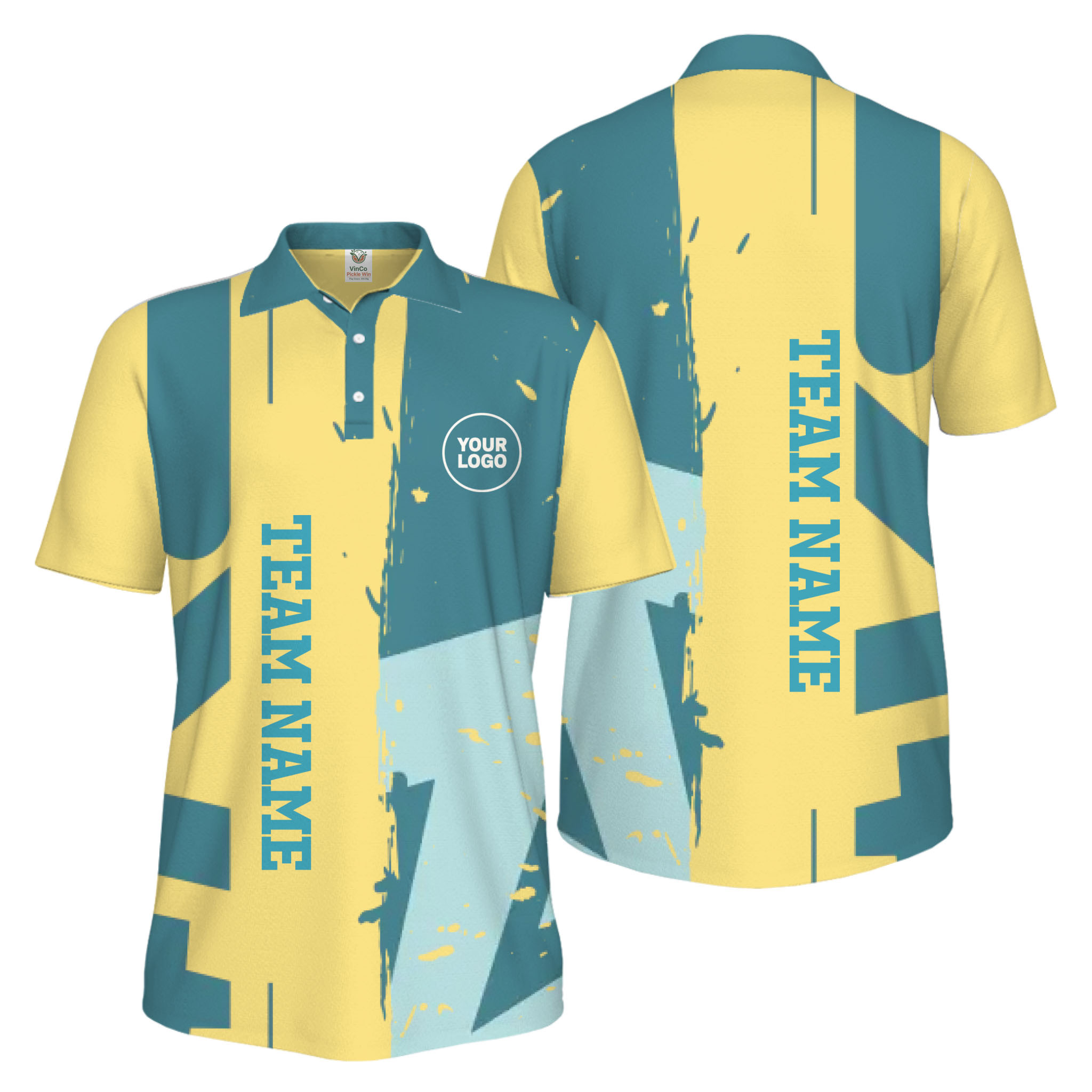 Picklewin Custom Pickleball Tournament Men Polo Shirt With Logo And Name