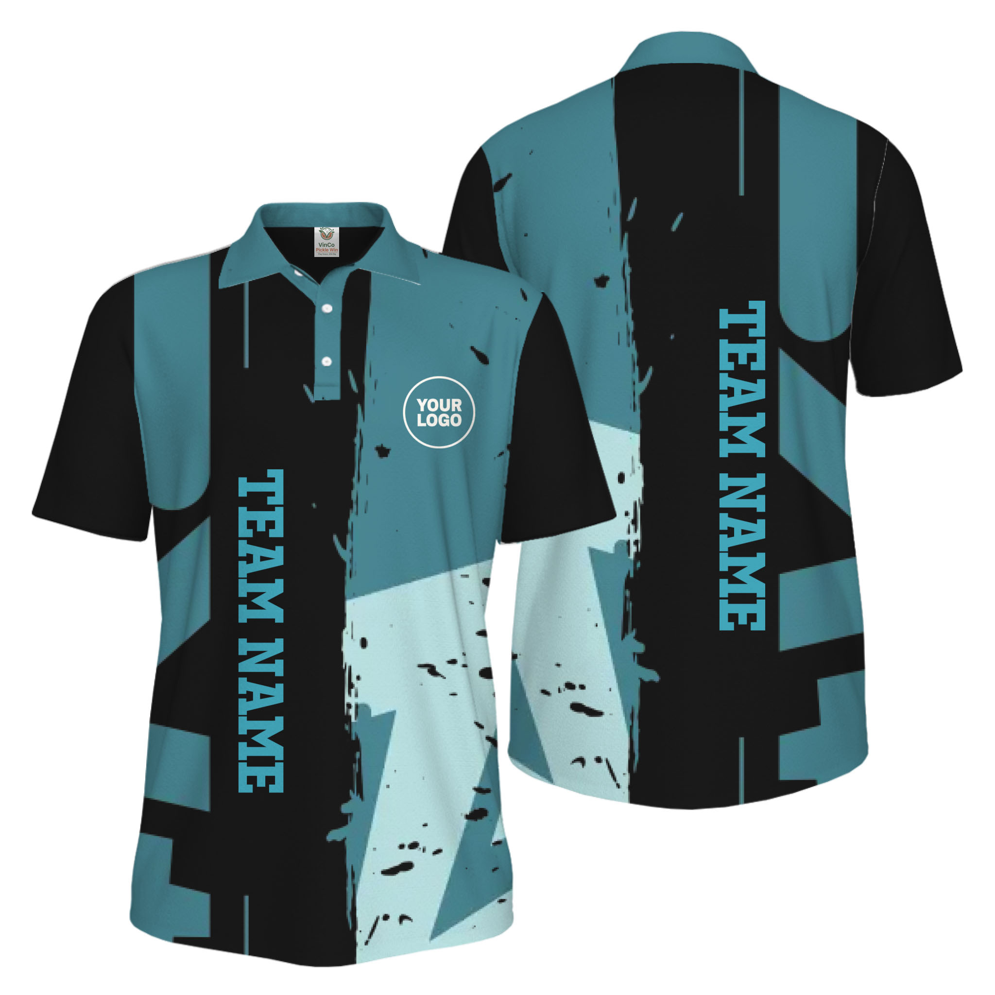 Picklewin Custom Pickleball Tournament Men Polo Shirt With Logo And Name