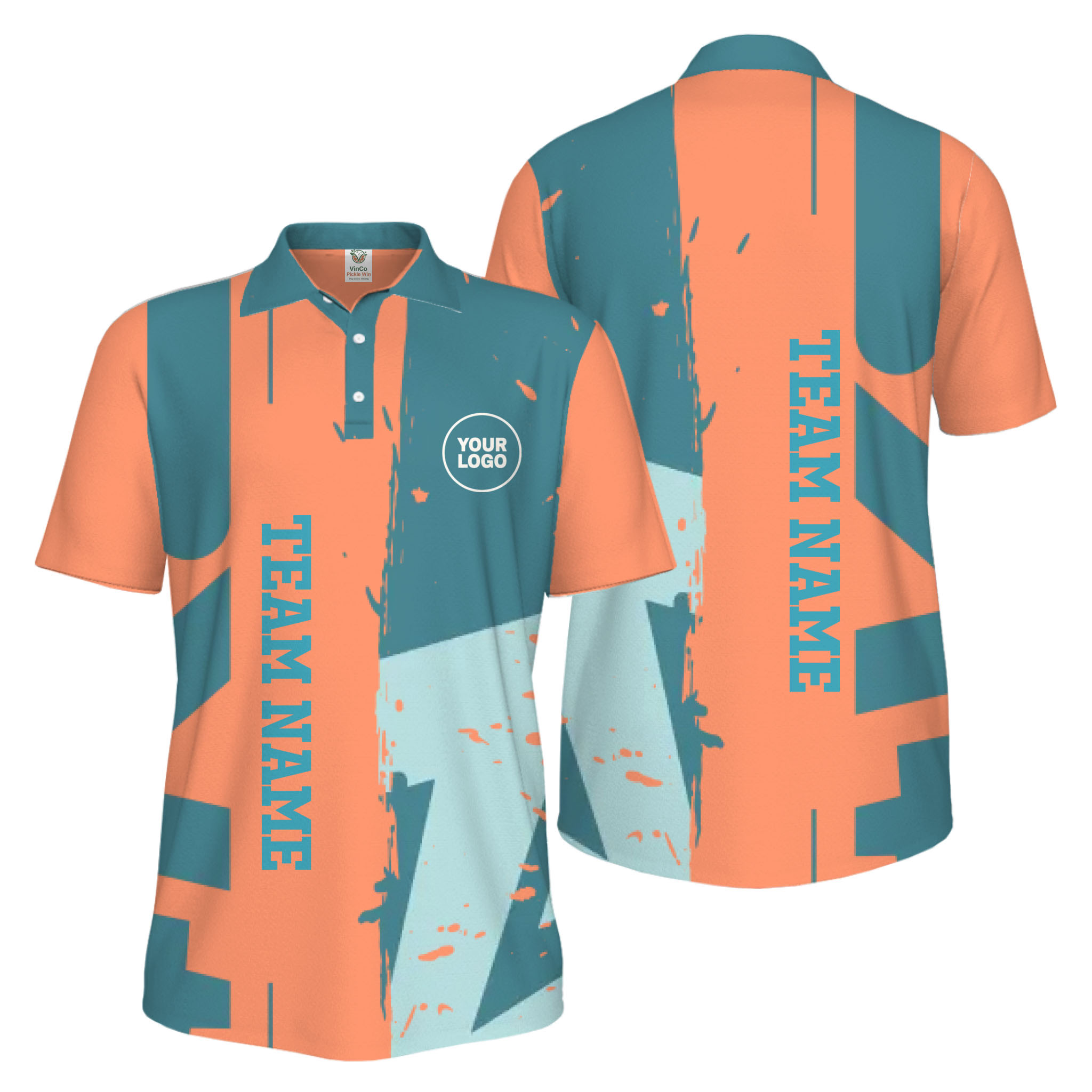 Picklewin Custom Pickleball Tournament Men Polo Shirt With Logo And Name