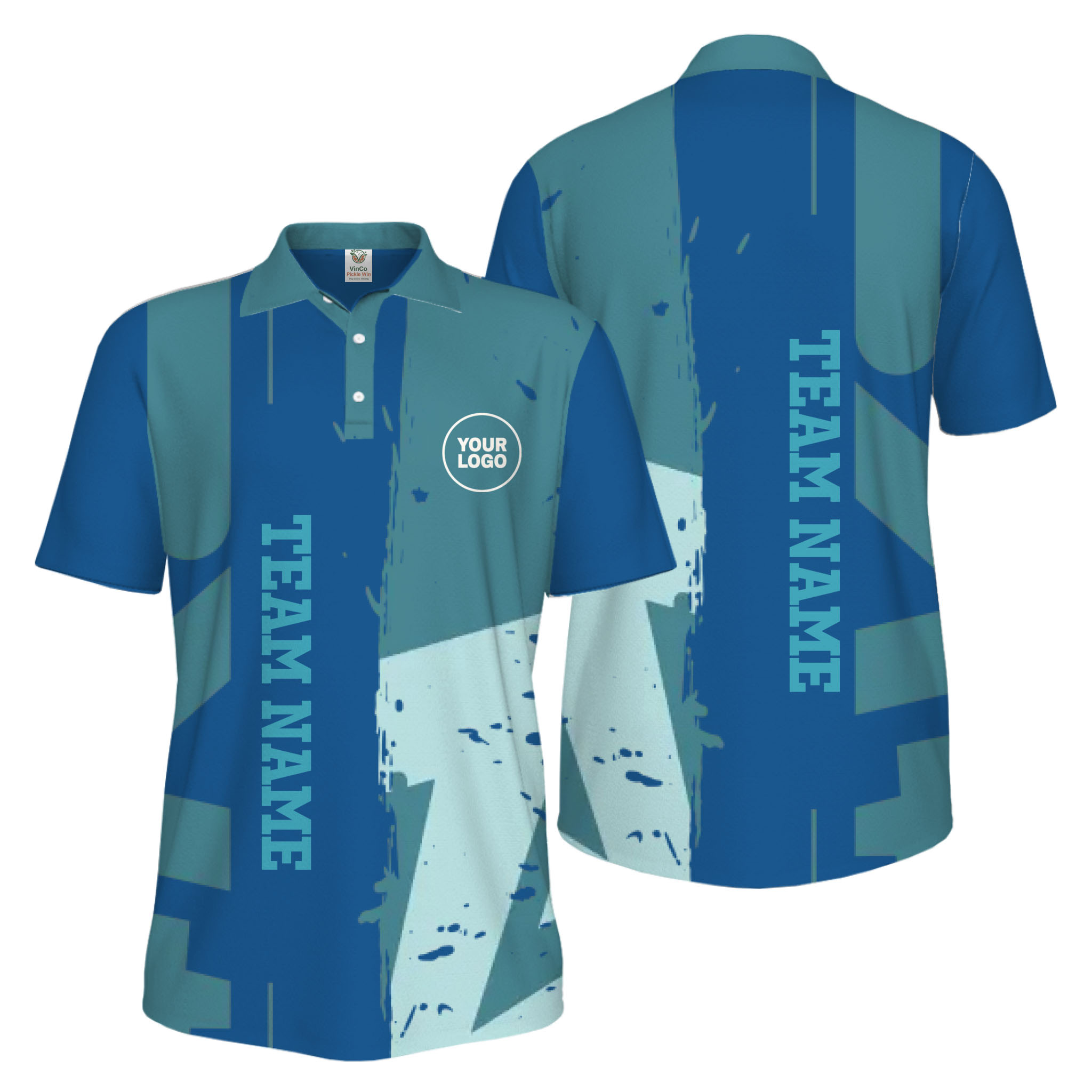 Picklewin Custom Pickleball Tournament Men Polo Shirt With Logo And Name
