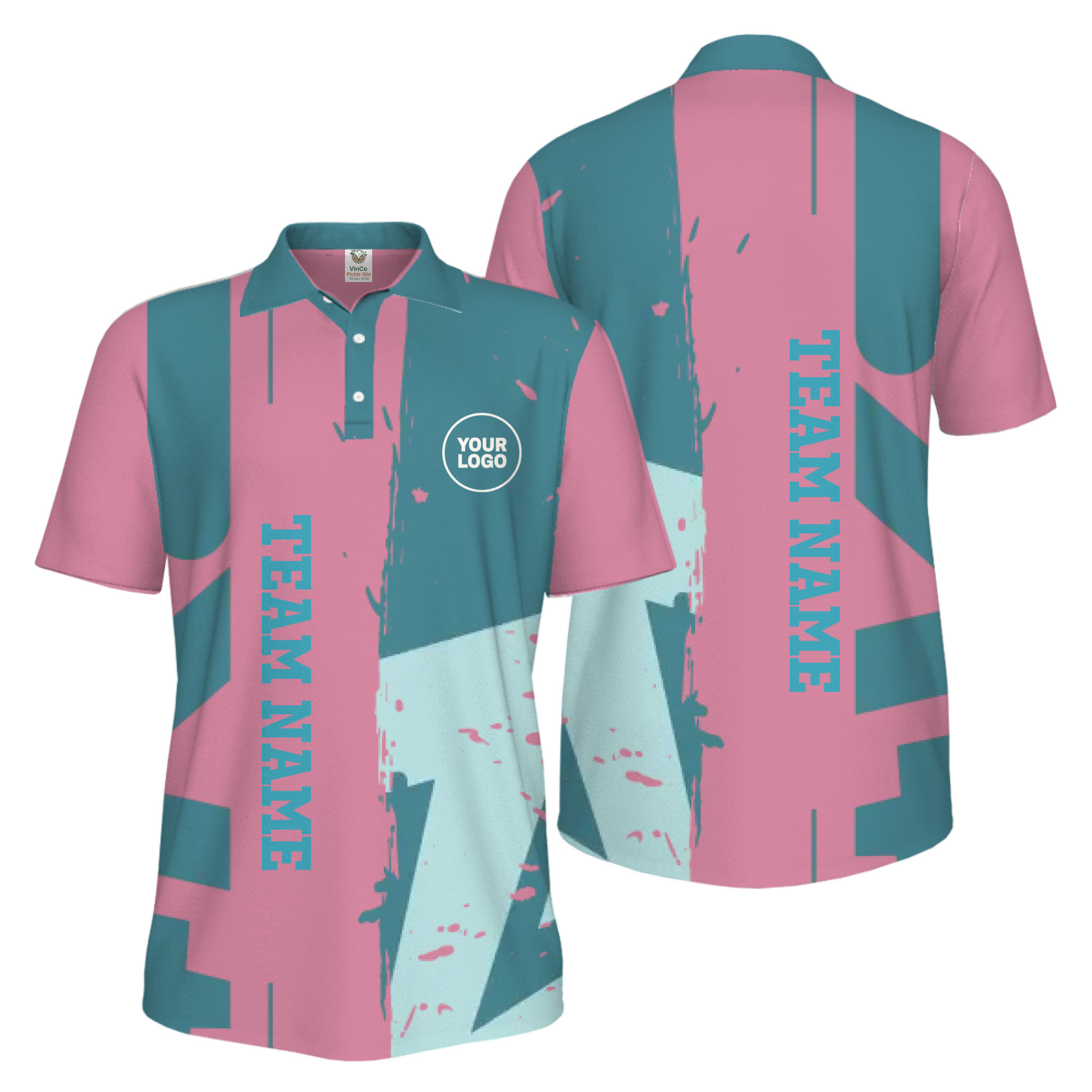 Picklewin Custom Pickleball Tournament Men Polo Shirt With Logo And Name