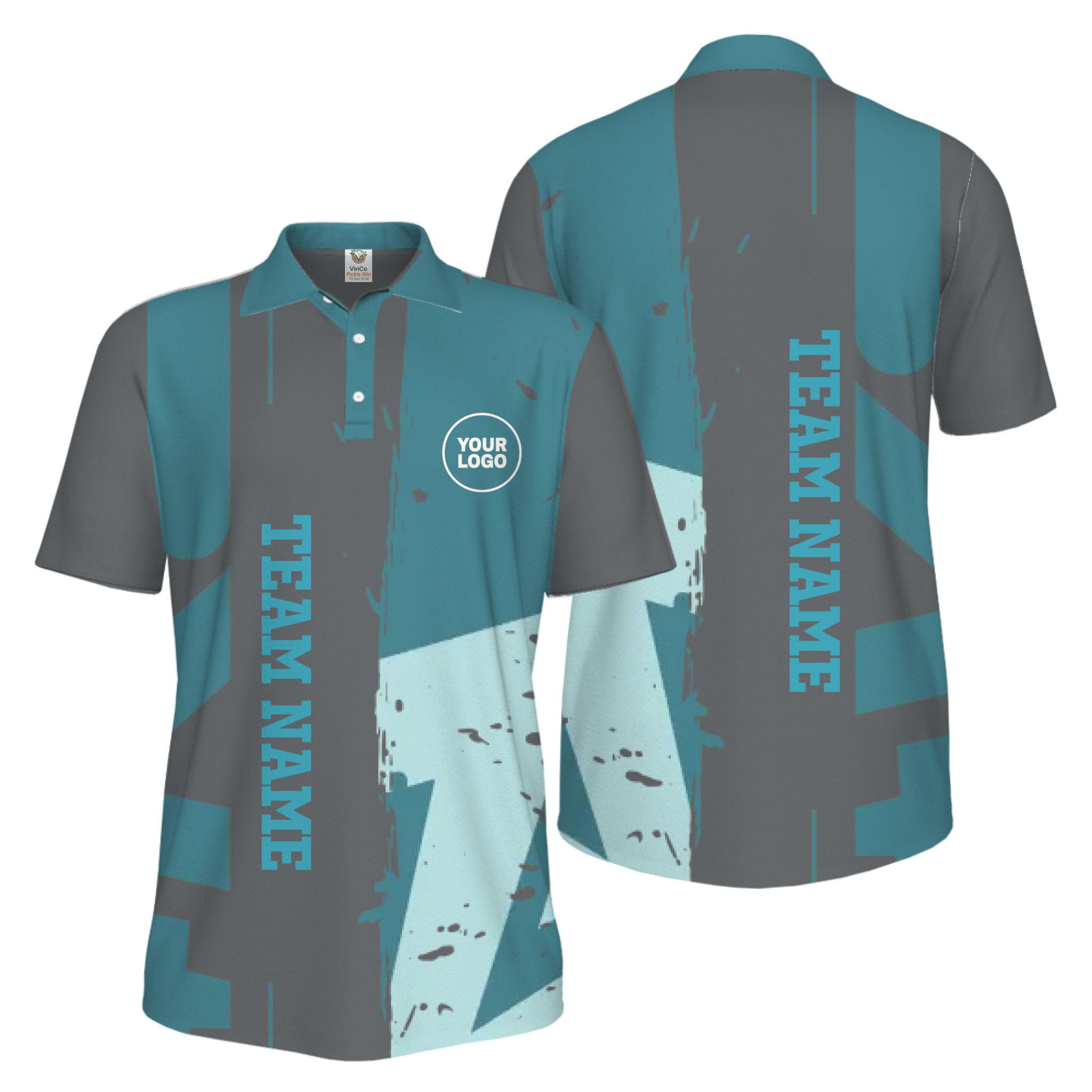Picklewin Custom Pickleball Tournament Men Polo Shirt With Logo And Name