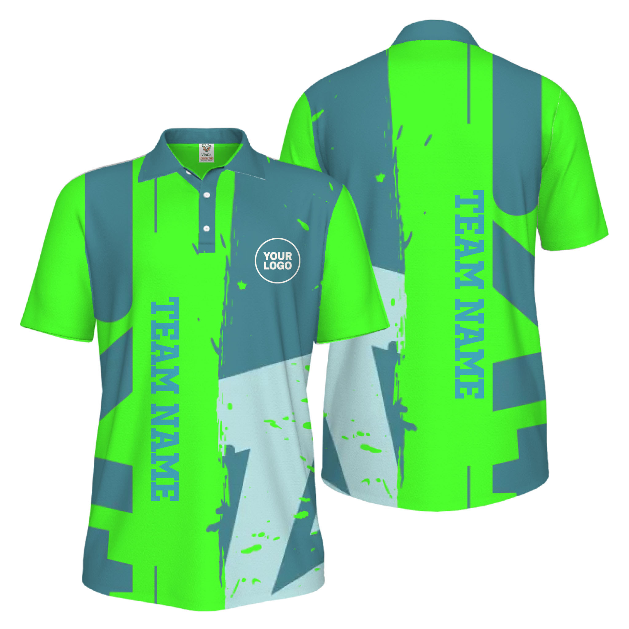 Picklewin Custom Pickleball Tournament Men Polo Shirt With Logo And Name