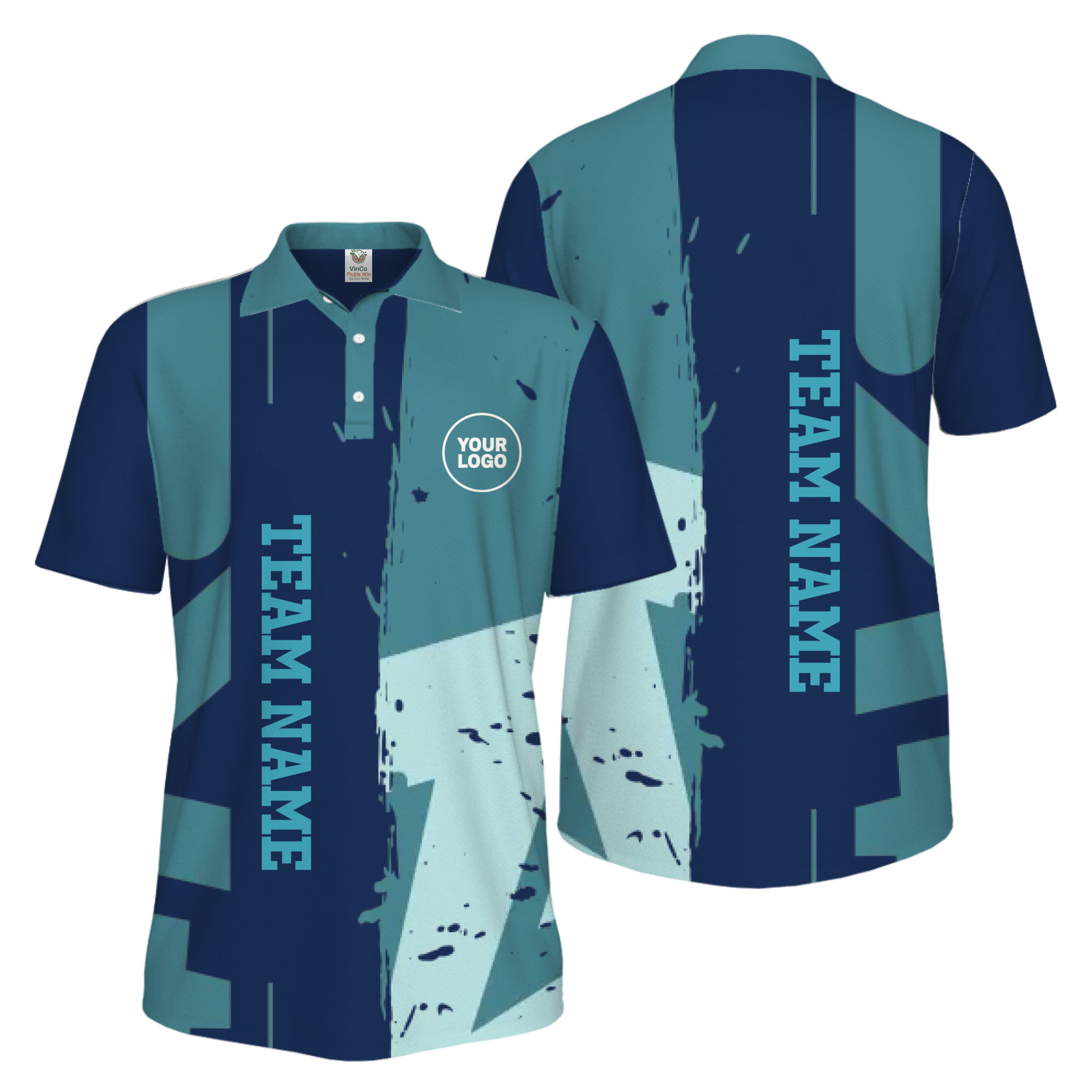 Picklewin Custom Pickleball Tournament Men Polo Shirt With Logo And Name