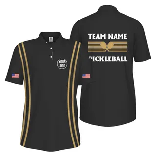 Picklewin Custom Pickleball US Flag Men's UV Protection Polo Shirt    – alternate