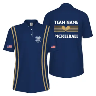 Picklewin Custom Pickleball US Flag Men's UV Protection Polo Shirt   