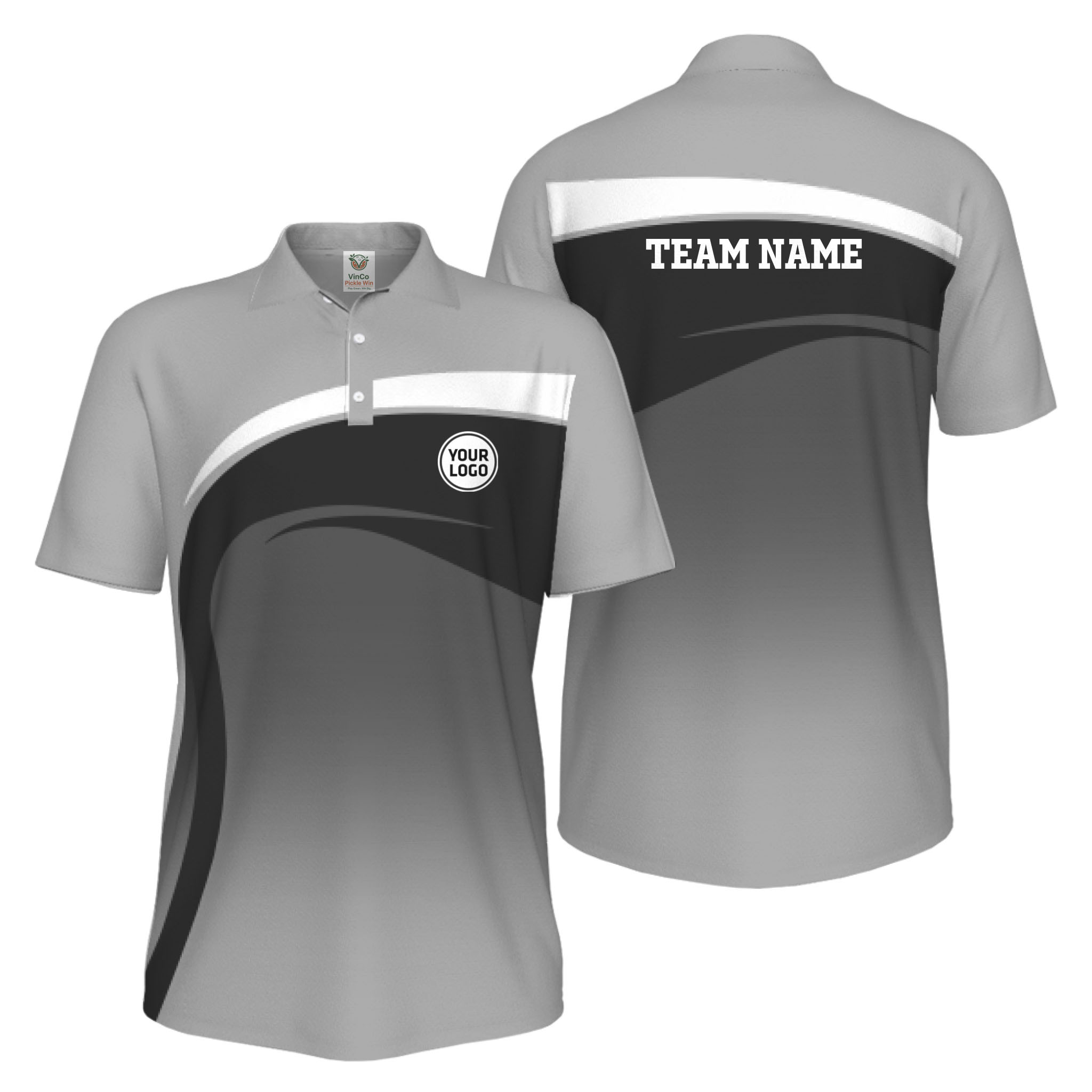Picklewin Custom Polo Shirt For Men With Sport Logo And Preview