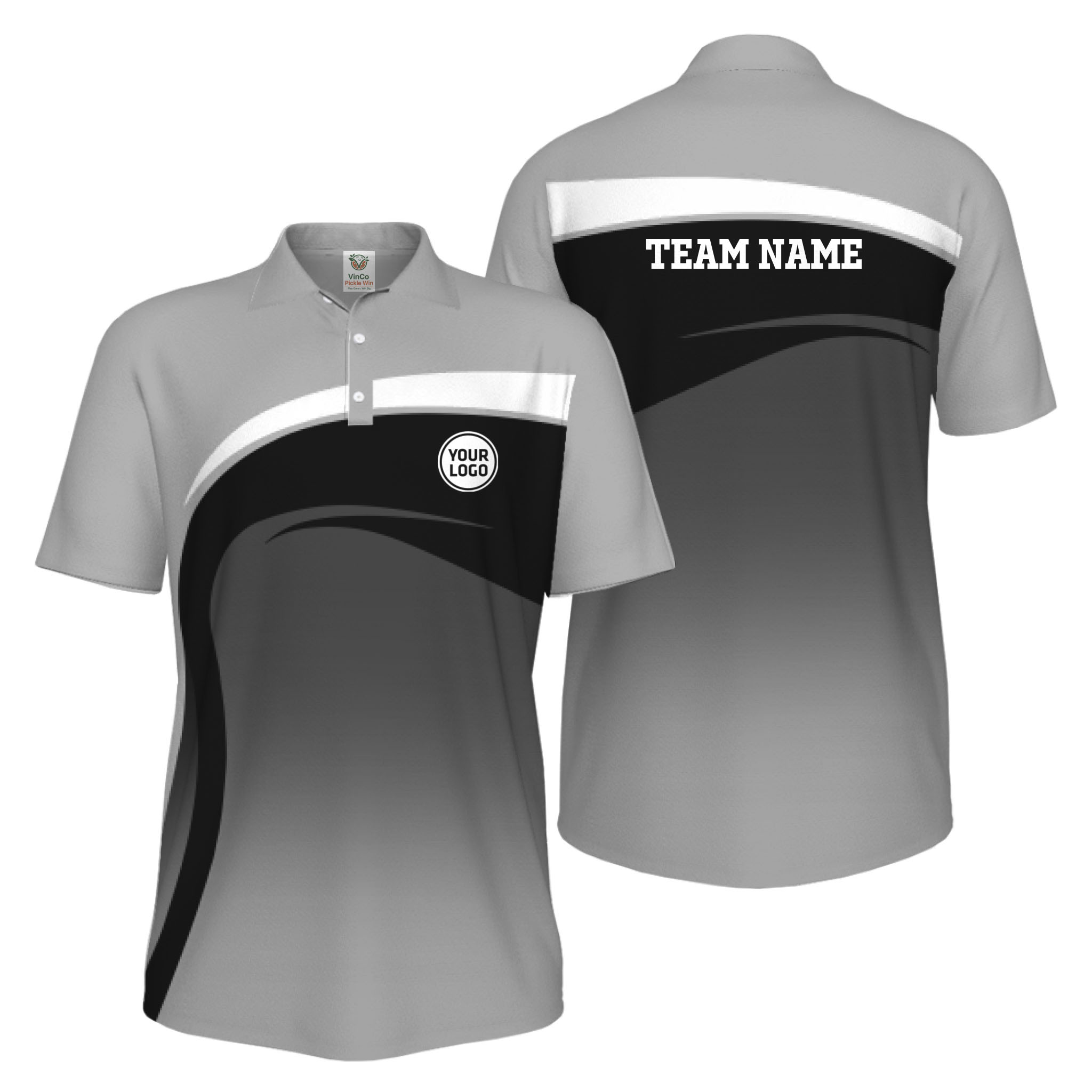 Picklewin Custom Polo Shirt For Men With Sport Logo And Preview