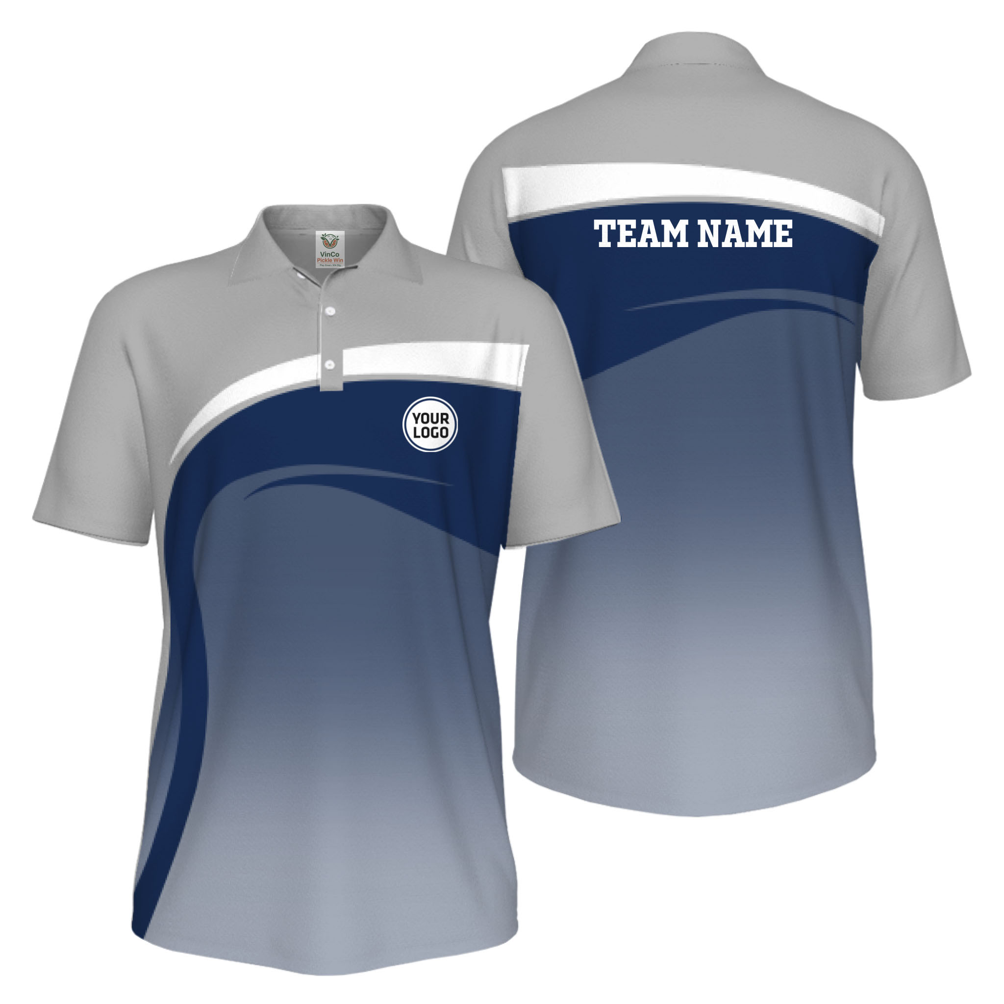 Picklewin Custom Polo Shirt For Men With Sport Logo And Preview