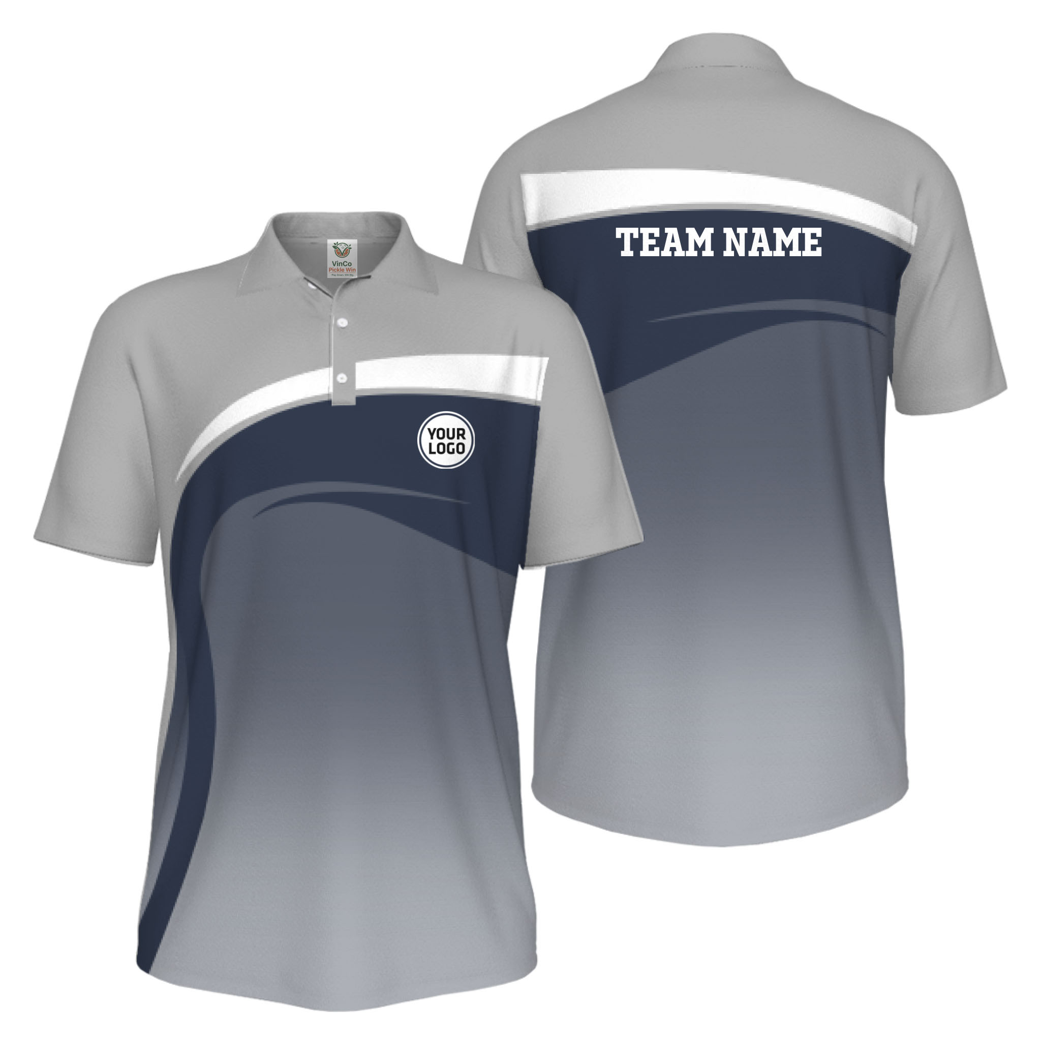 Picklewin Custom Polo Shirt For Men With Sport Logo And Preview