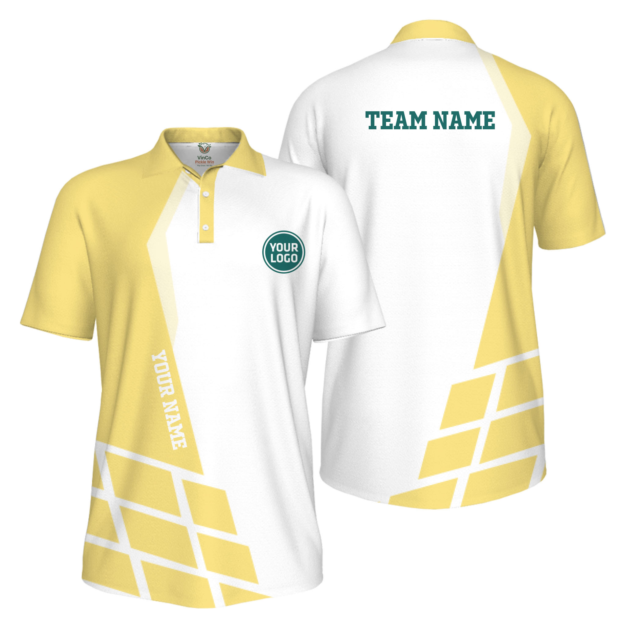 Picklewin Custom Polo Shirt For Men With Sport Logo Live Preview 