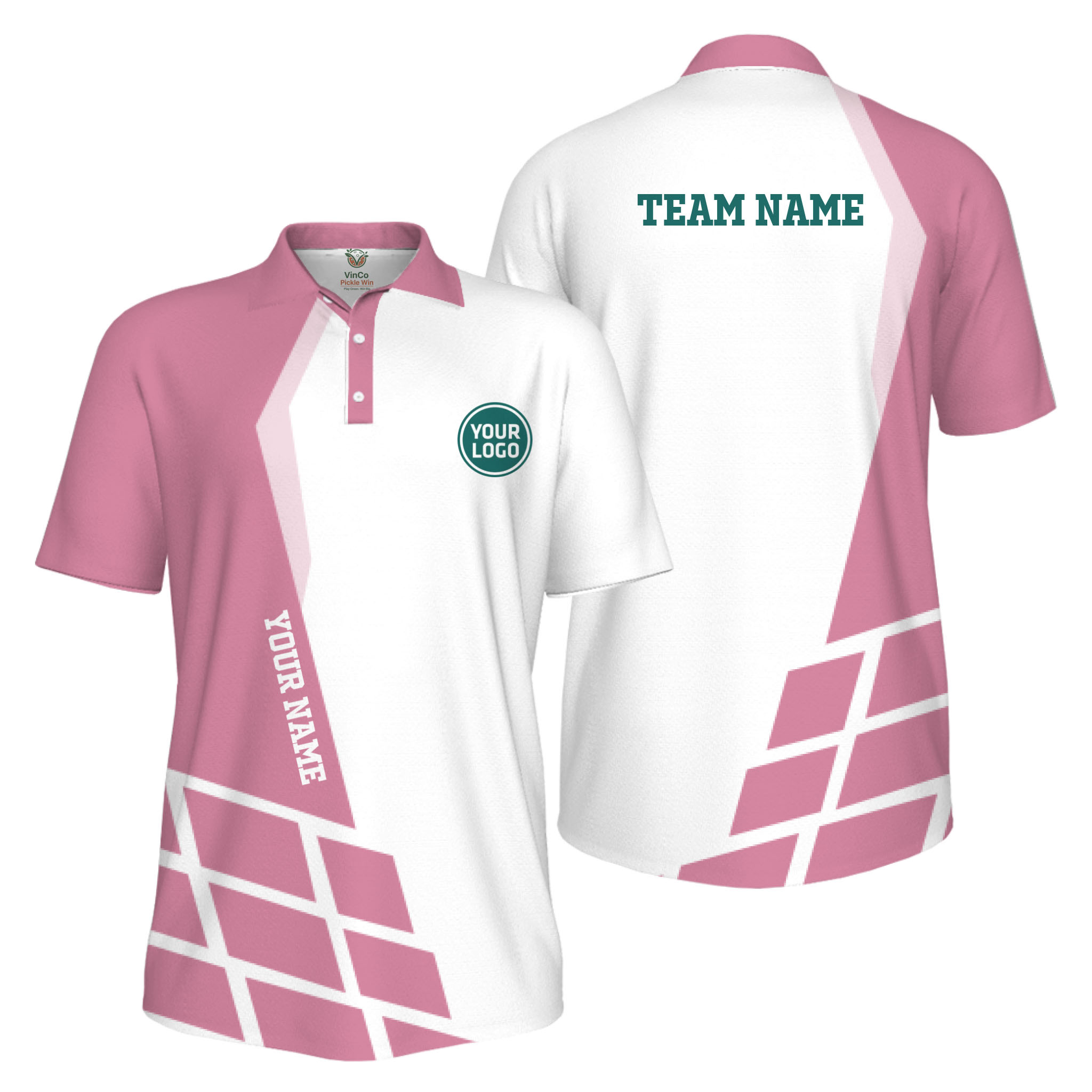 Picklewin Custom Polo Shirt For Men With Sport Logo Live Preview 