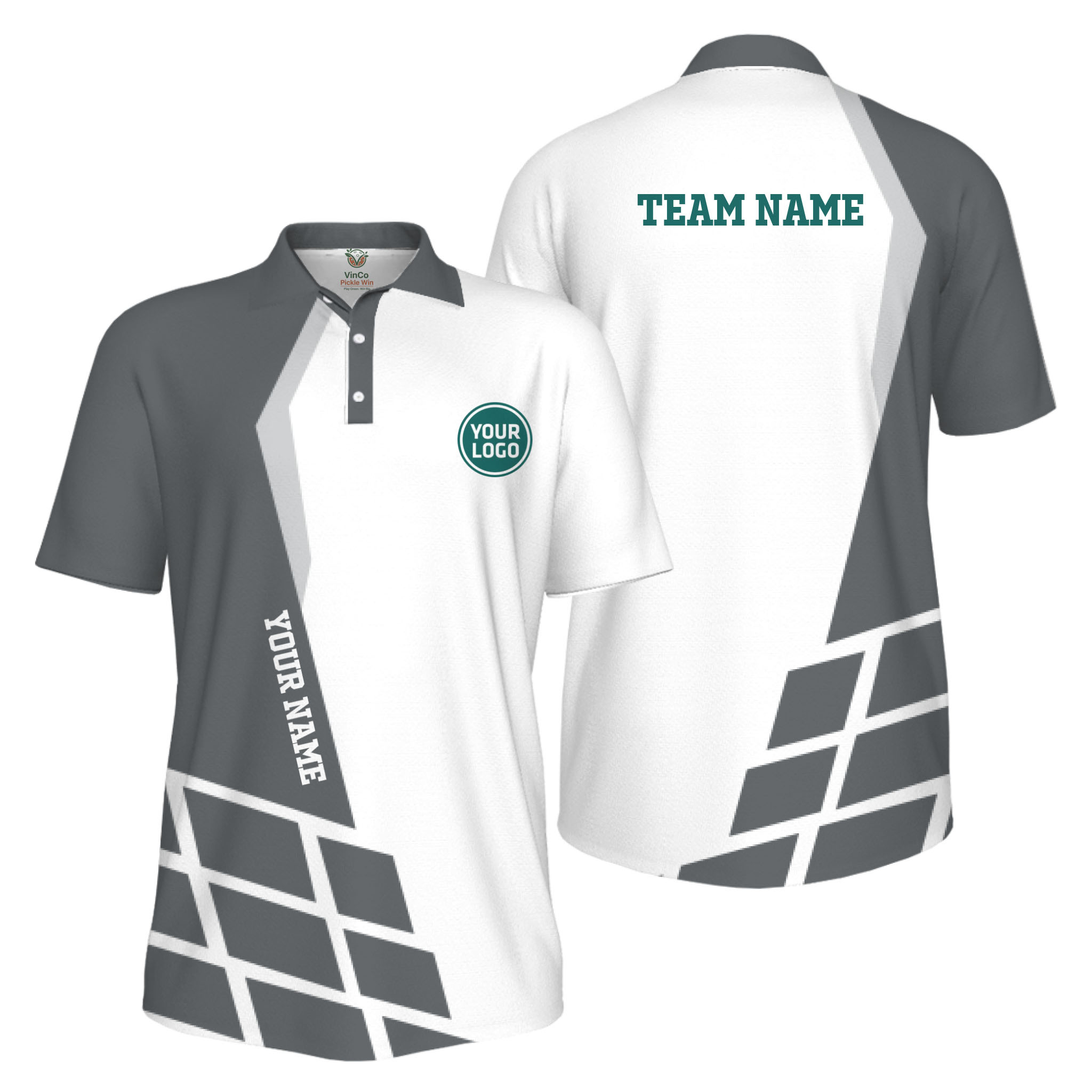Picklewin Custom Polo Shirt For Men With Sport Logo Live Preview 