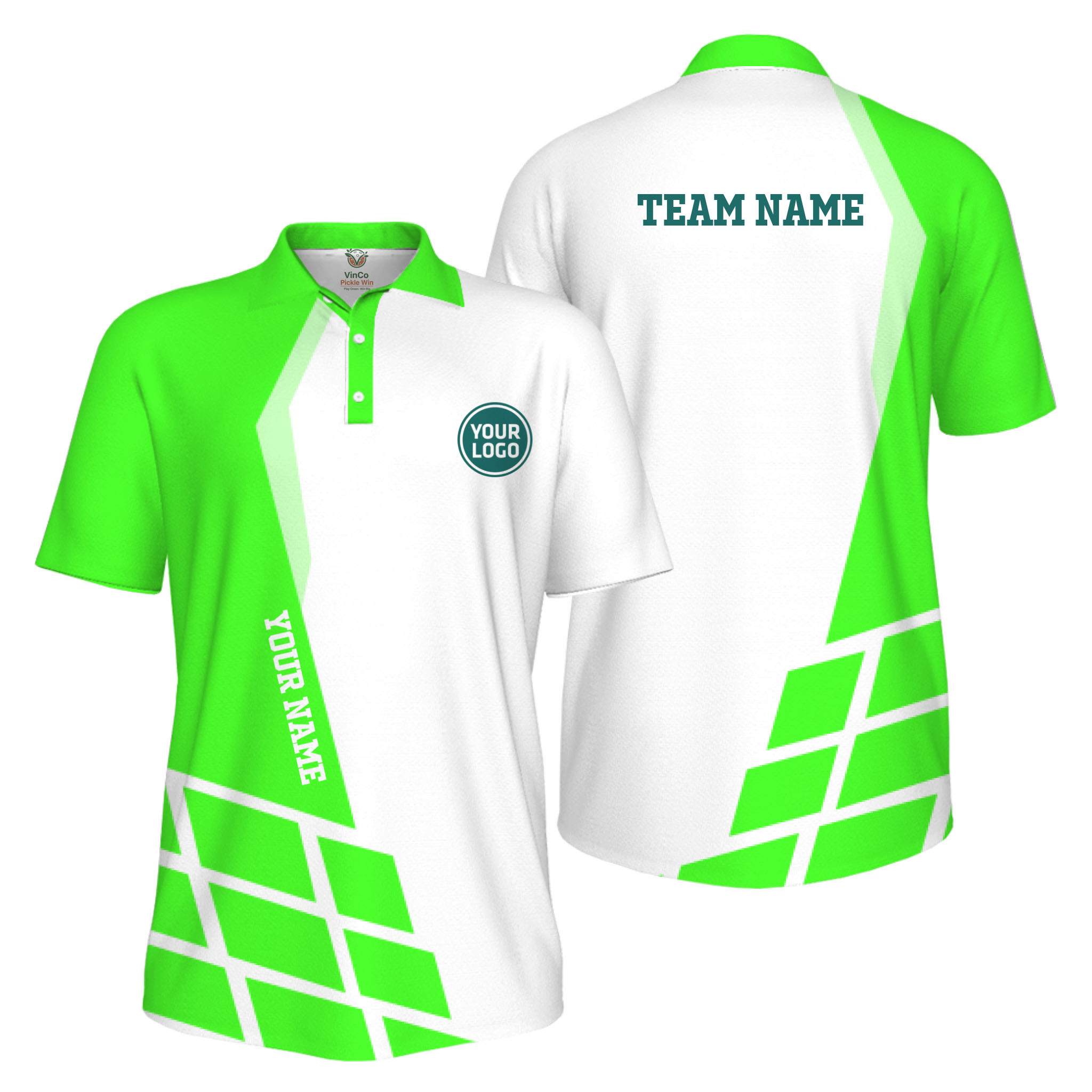 Picklewin Custom Polo Shirt For Men With Sport Logo Live Preview 