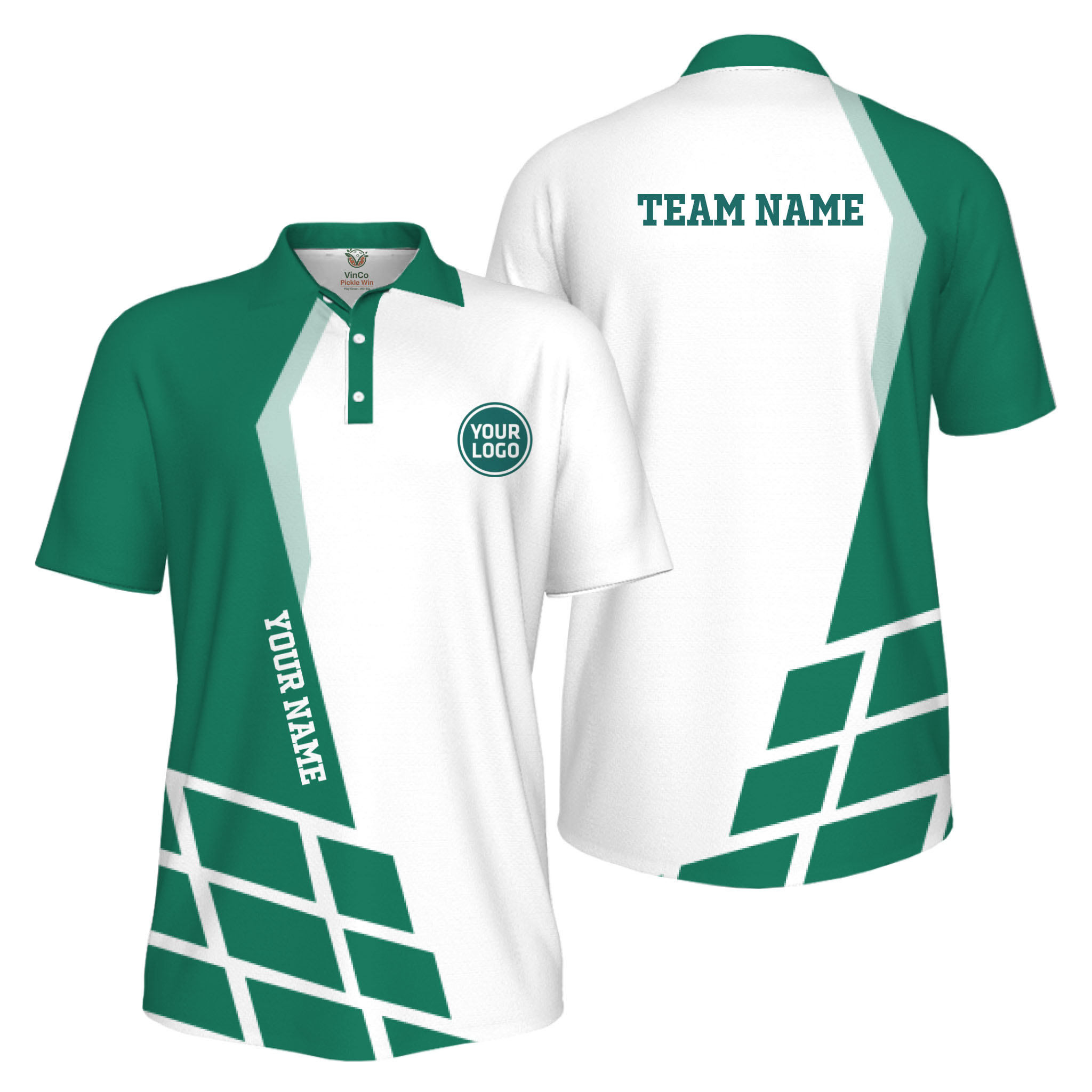 Picklewin Custom Polo Shirt For Men With Sport Logo Live Preview 