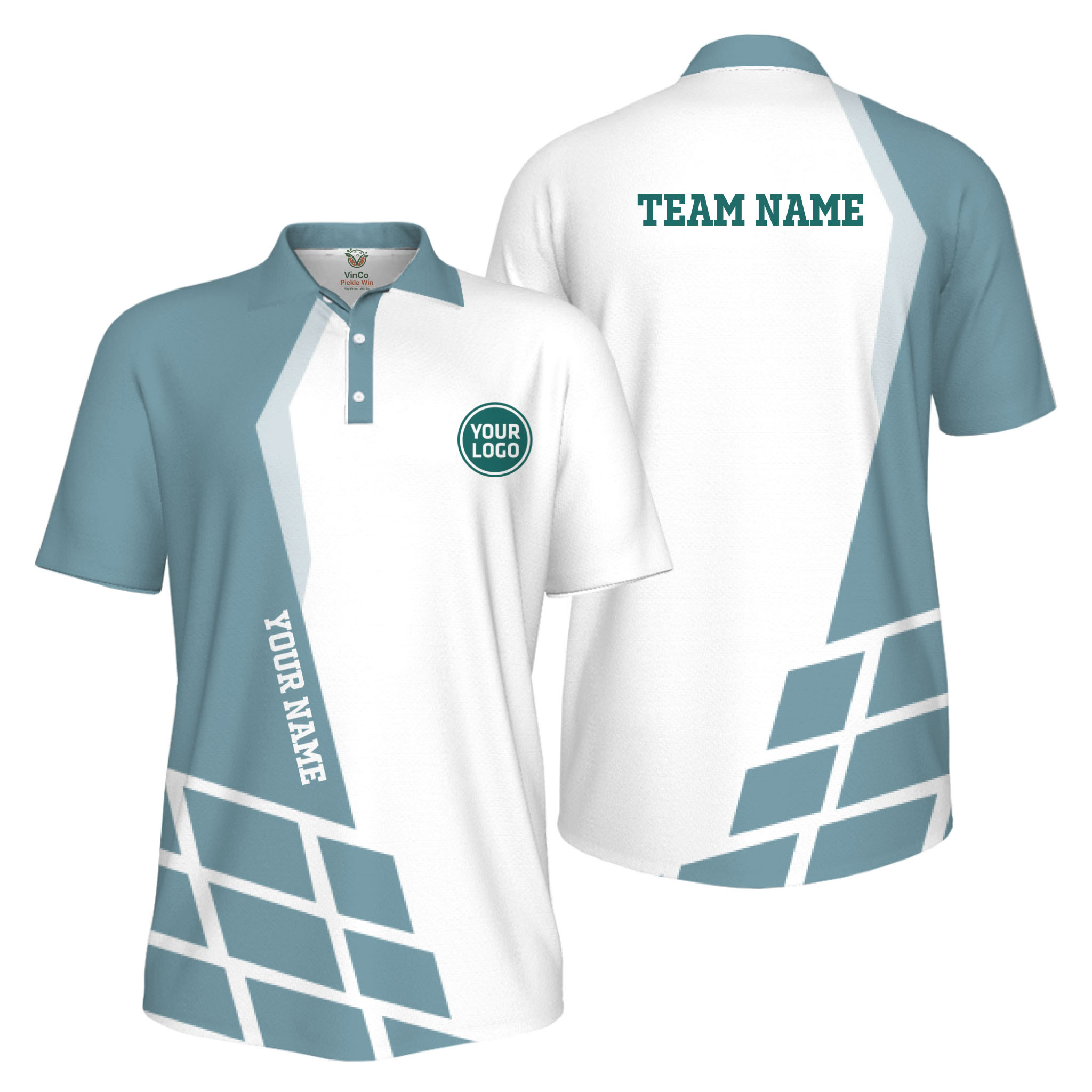Picklewin Custom Polo Shirt For Men With Sport Logo Live Preview 