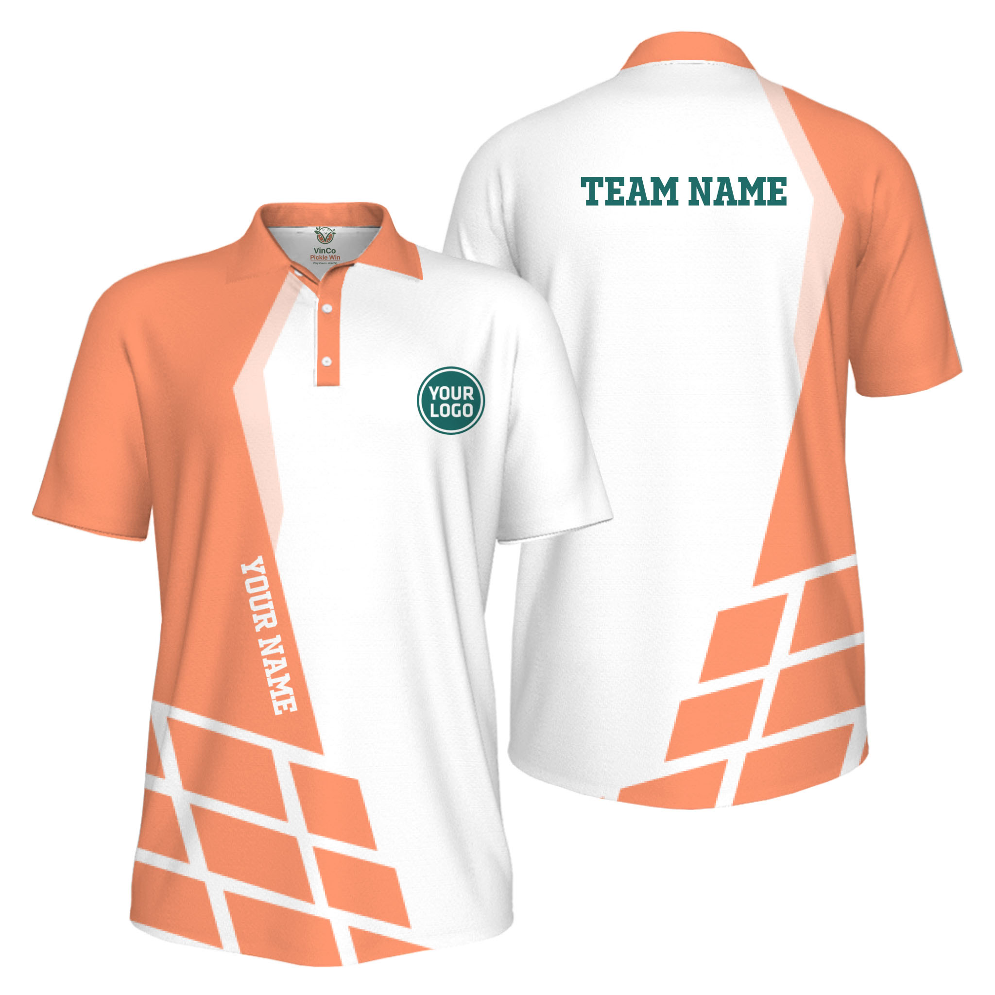 Picklewin Custom Polo Shirt For Men With Sport Logo Live Preview 