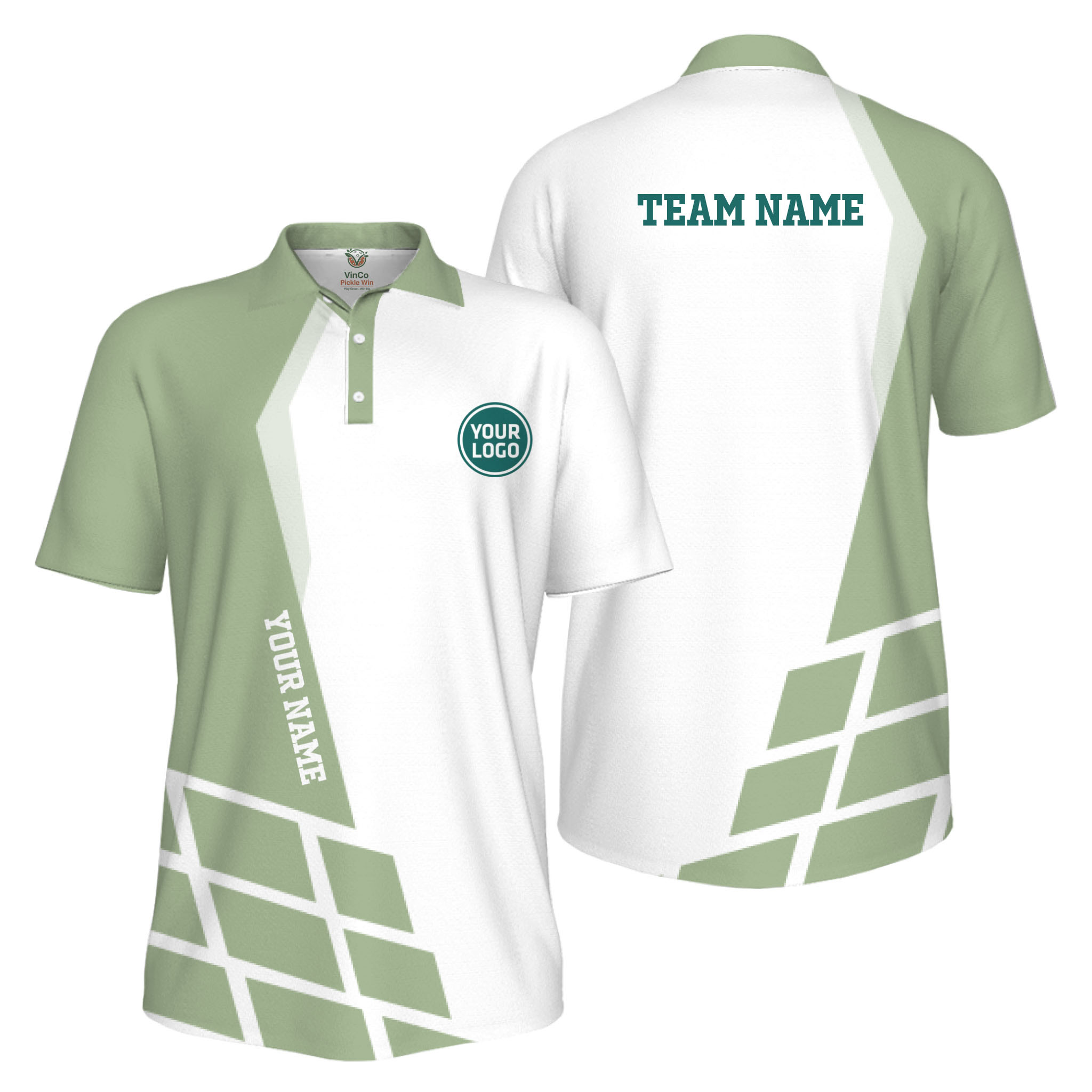 Picklewin Custom Polo Shirt For Men With Sport Logo Live Preview 