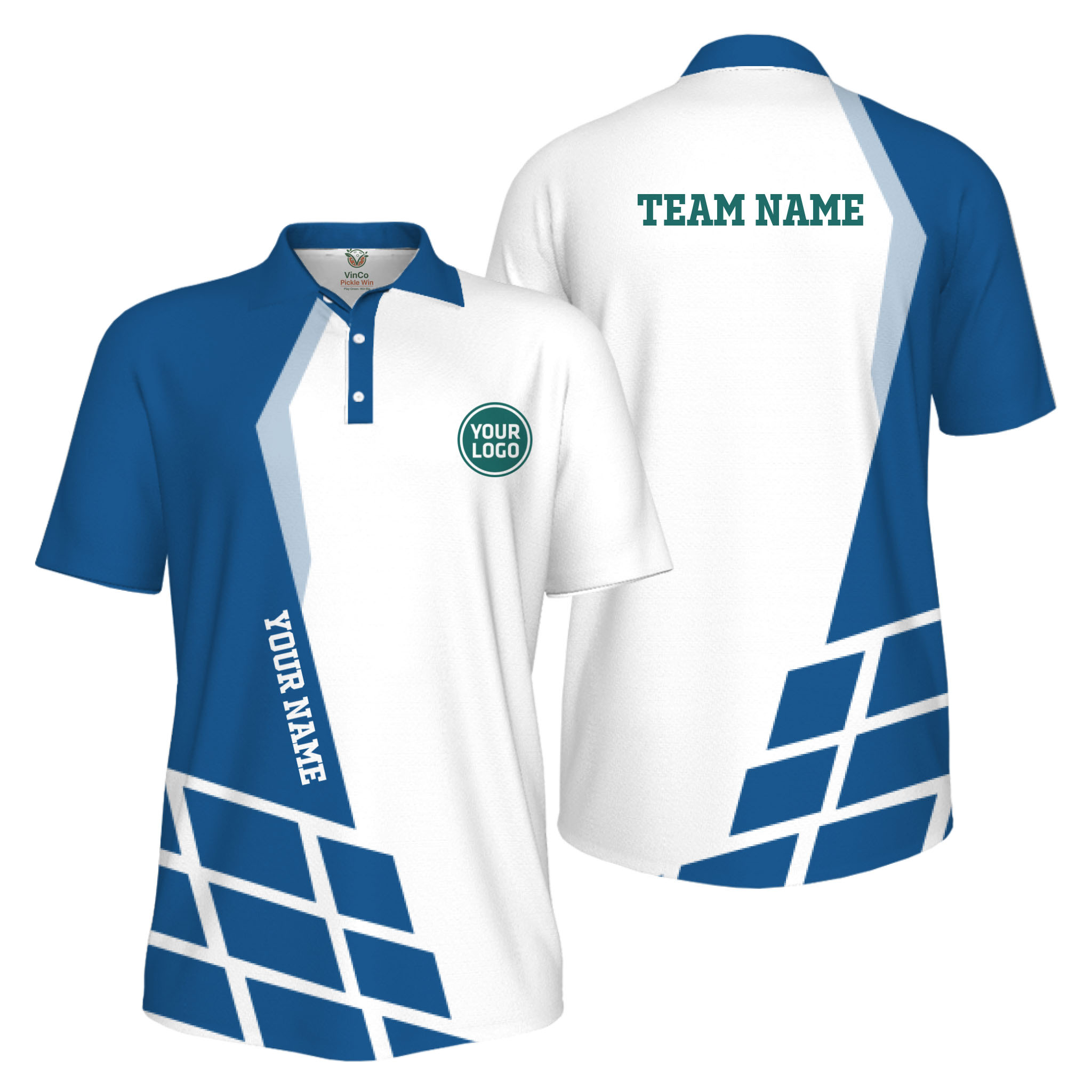 Picklewin Custom Polo Shirt For Men With Sport Logo Live Preview 