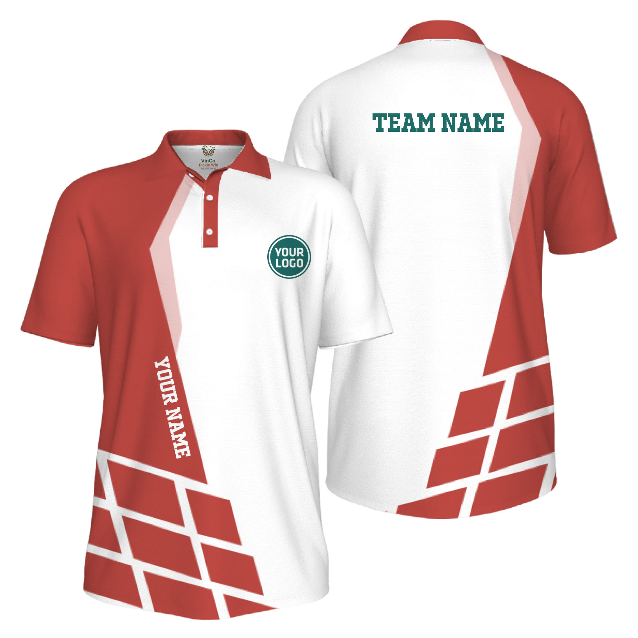 Picklewin Custom Polo Shirt For Men With Sport Logo Live Preview 