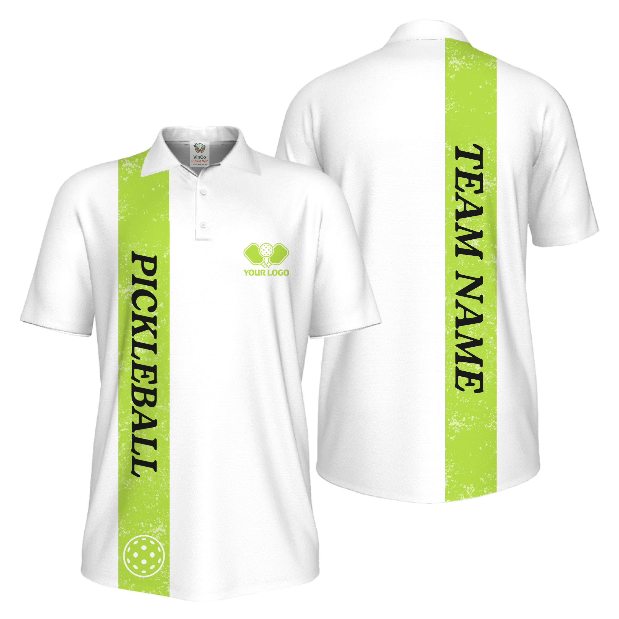Picklewin Custom Polo With Vertical Name UV Protection Men Pickleball Polo Shirt 