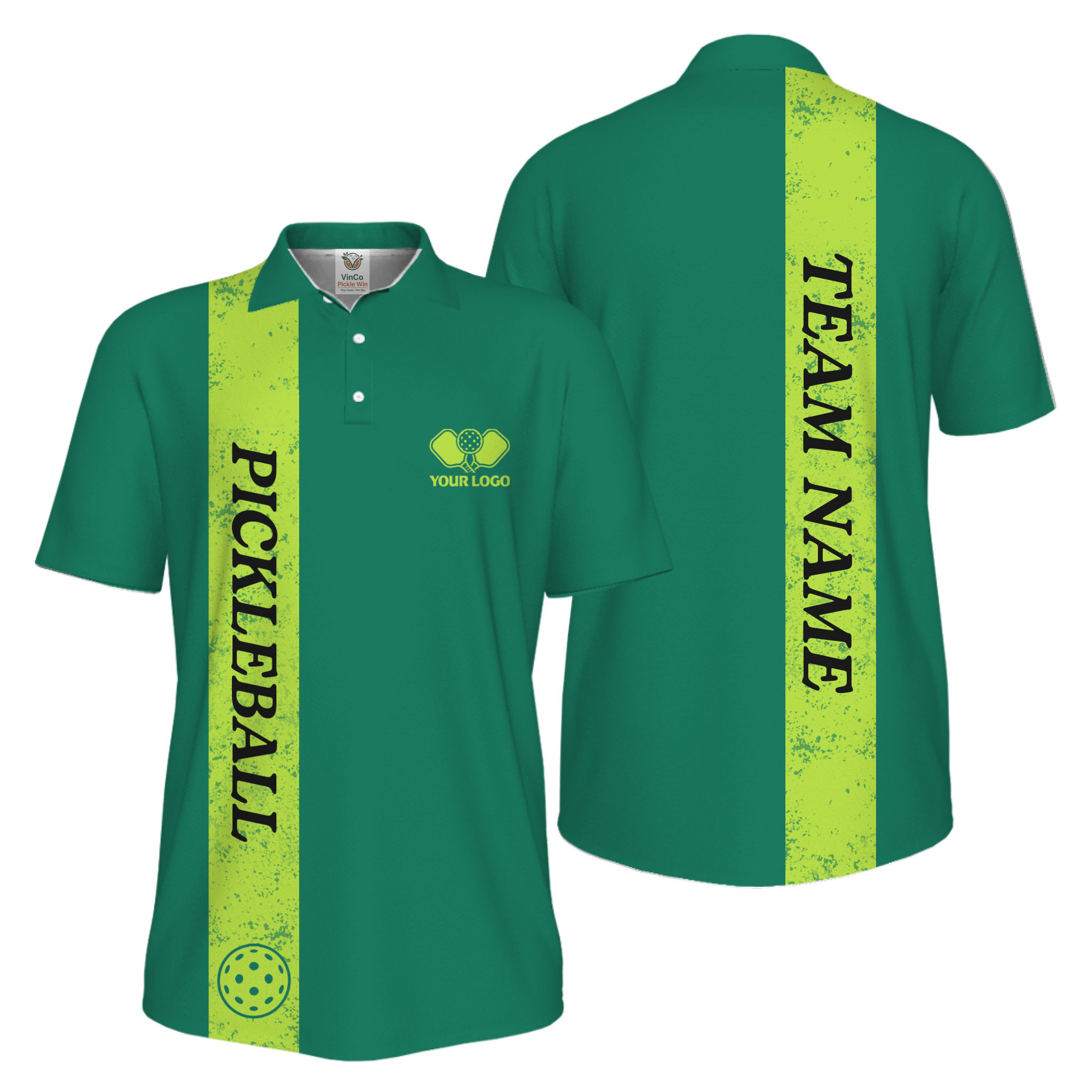 Picklewin Custom Polo With Vertical Name UV Protection Men Pickleball Polo Shirt 