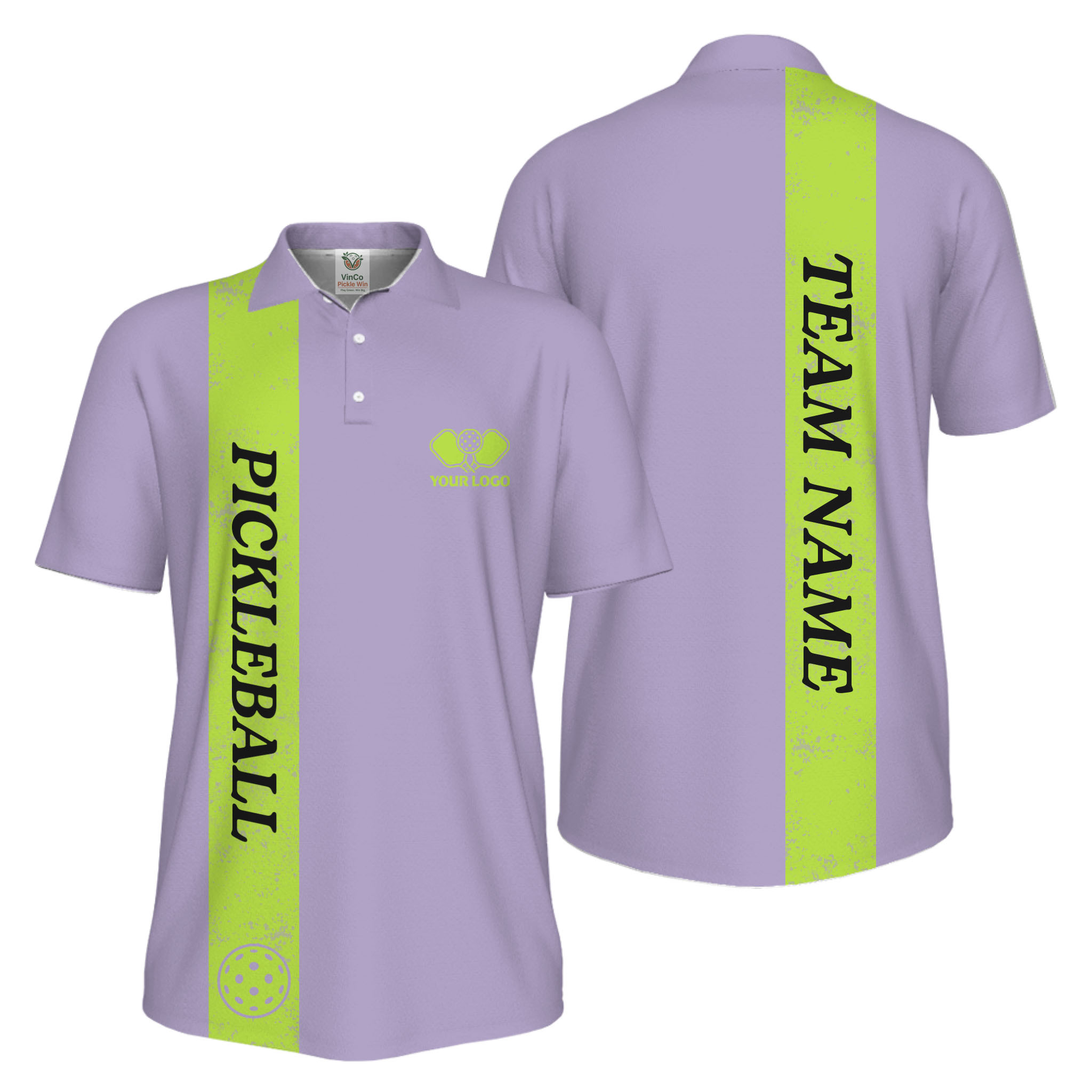 Picklewin Custom Polo With Vertical Name UV Protection Men Pickleball Polo Shirt 