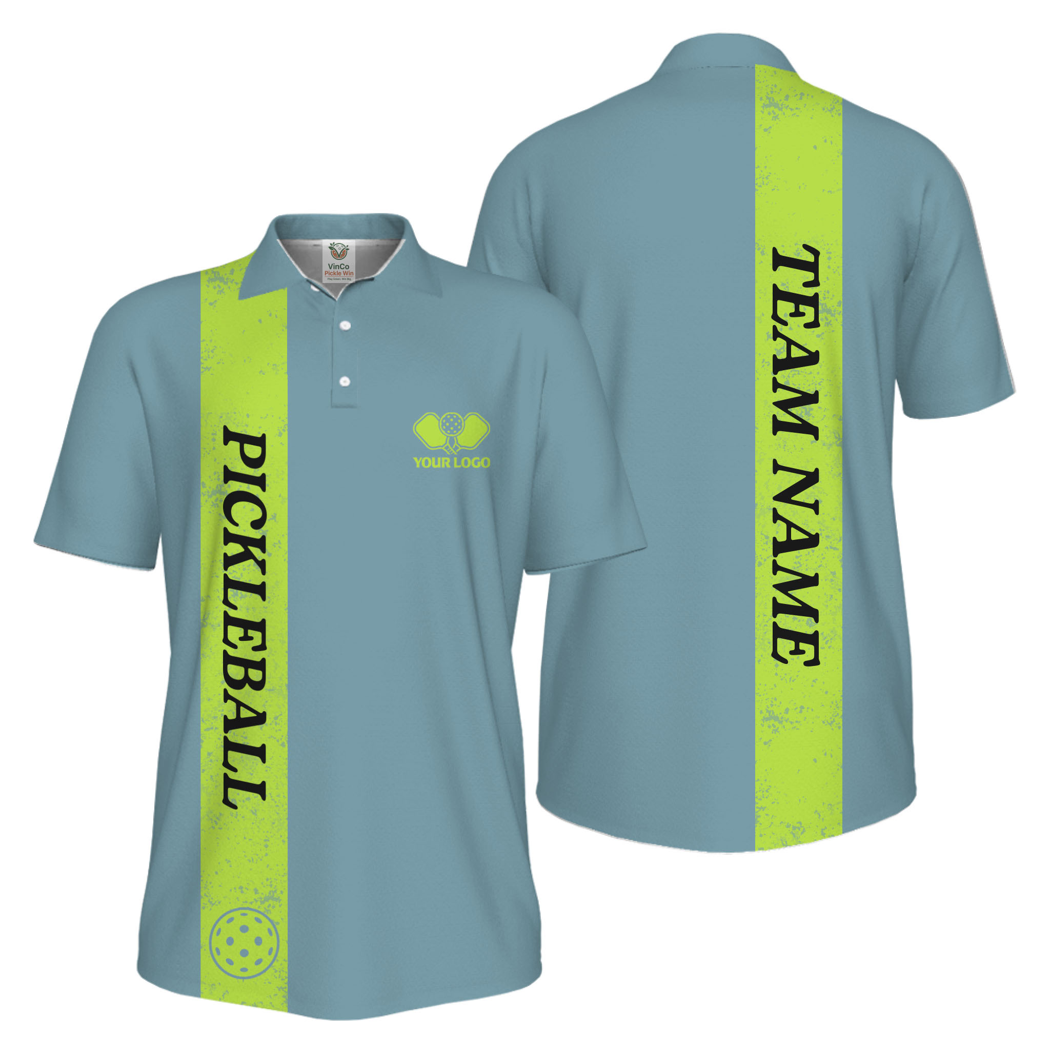 Picklewin Custom Polo With Vertical Name UV Protection Men Pickleball Polo Shirt 