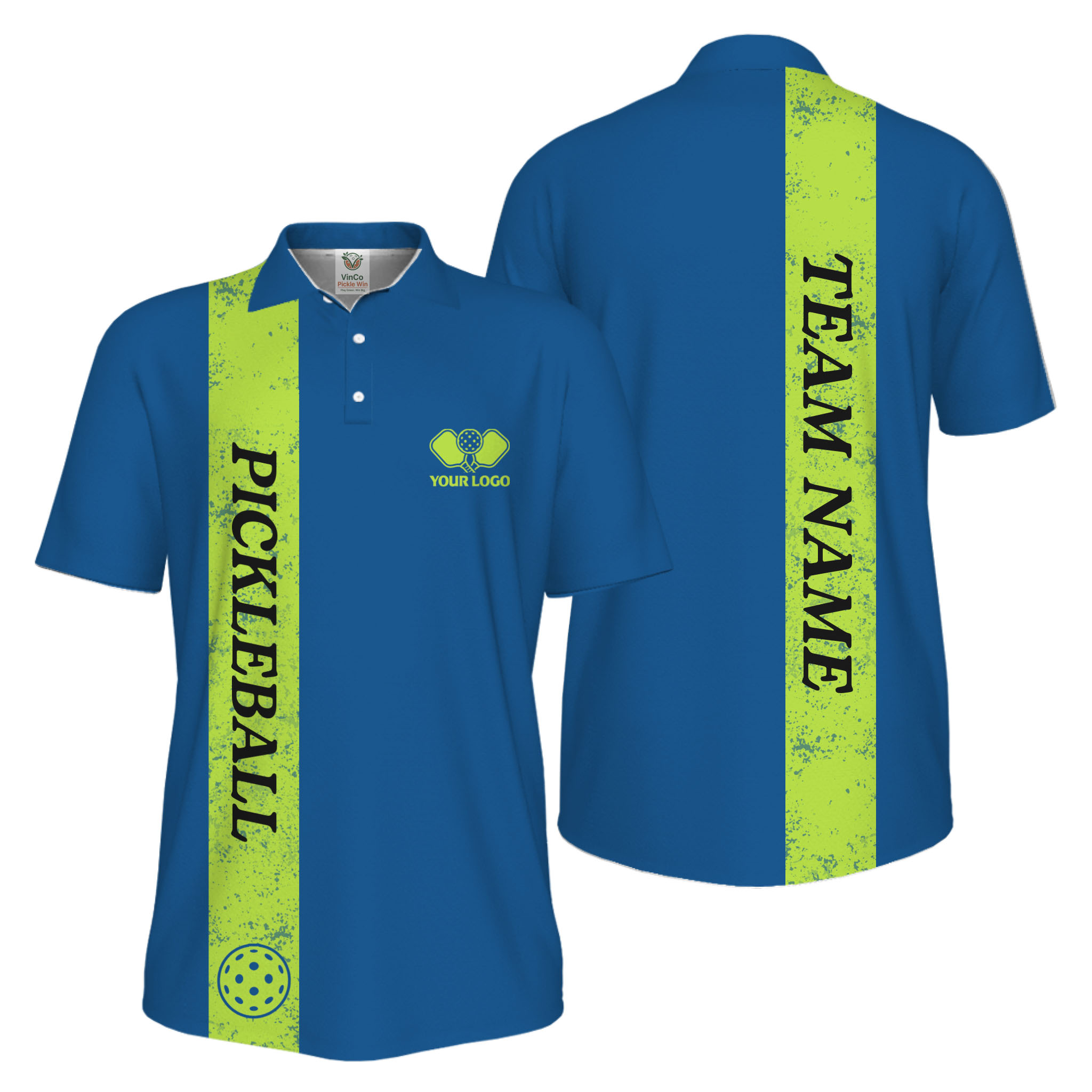 Picklewin Custom Polo With Vertical Name UV Protection Men Pickleball Polo Shirt 