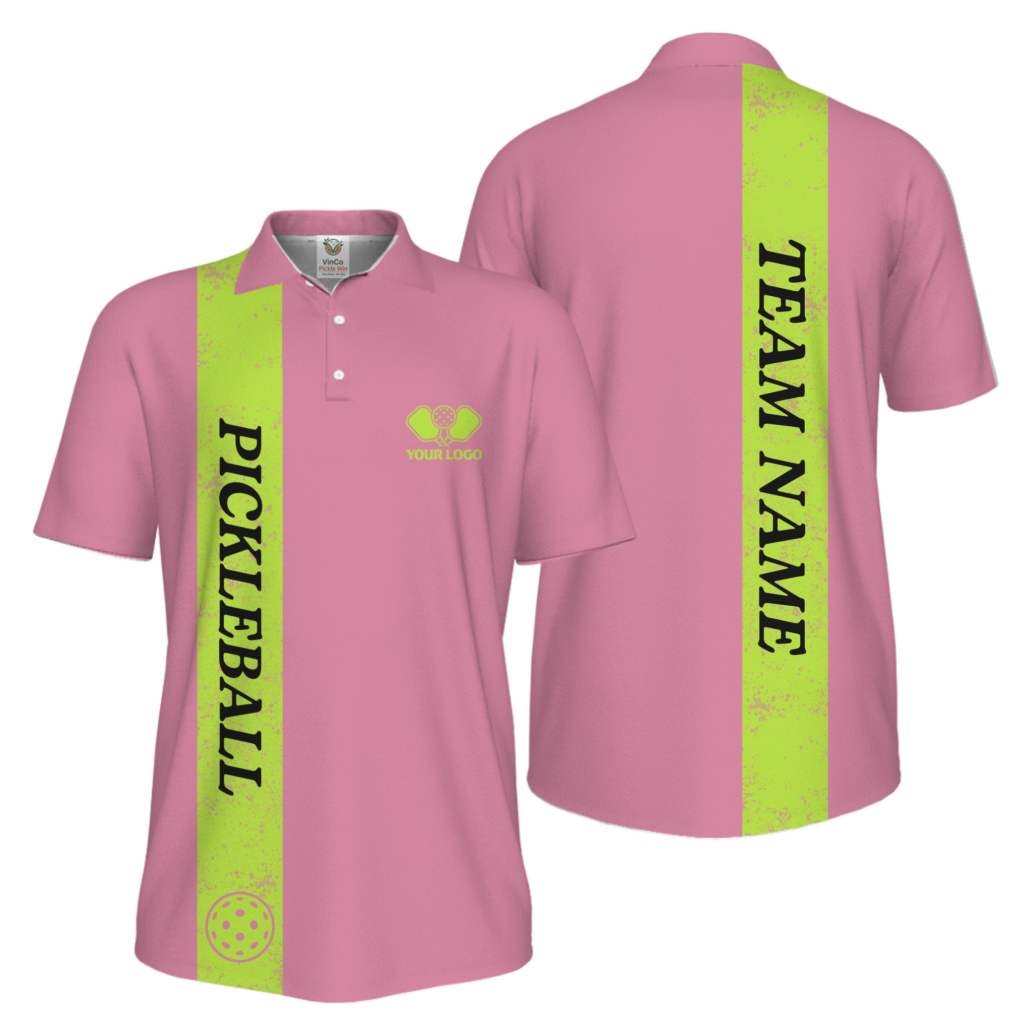 Picklewin Custom Polo With Vertical Name UV Protection Men Pickleball Polo Shirt 
