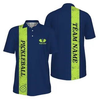 Picklewin Custom Polo With Vertical Name UV Protection Men Pickleball Polo Shirt  – alternate