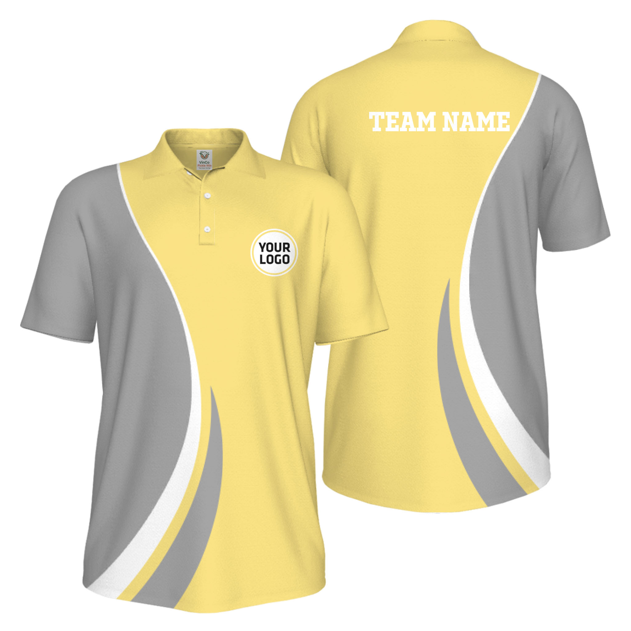 Picklewin Custom Sport Logo Polo Shirt For Men Live Preview Bulk Discount