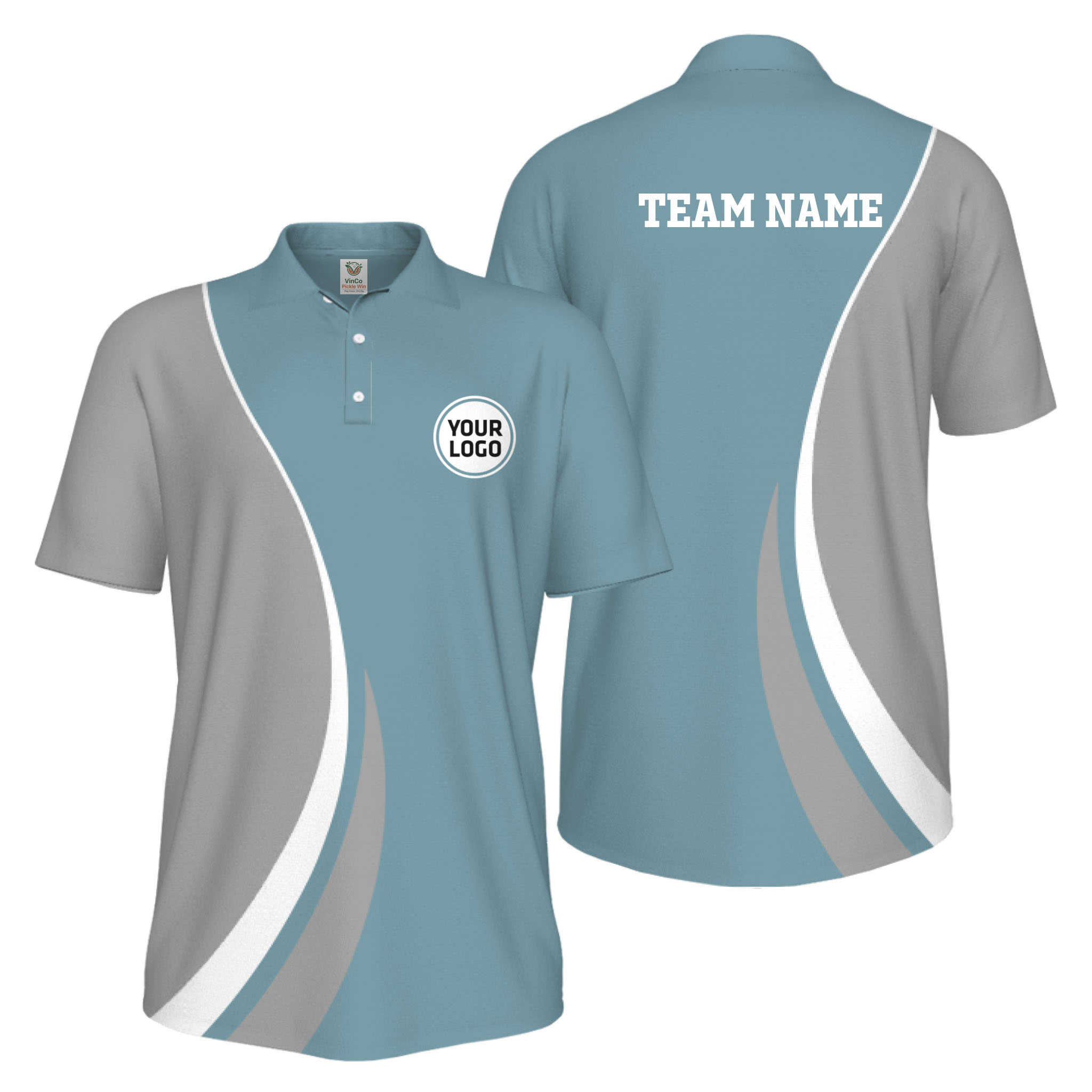 Picklewin Custom Sport Logo Polo Shirt For Men Live Preview Bulk Discount
