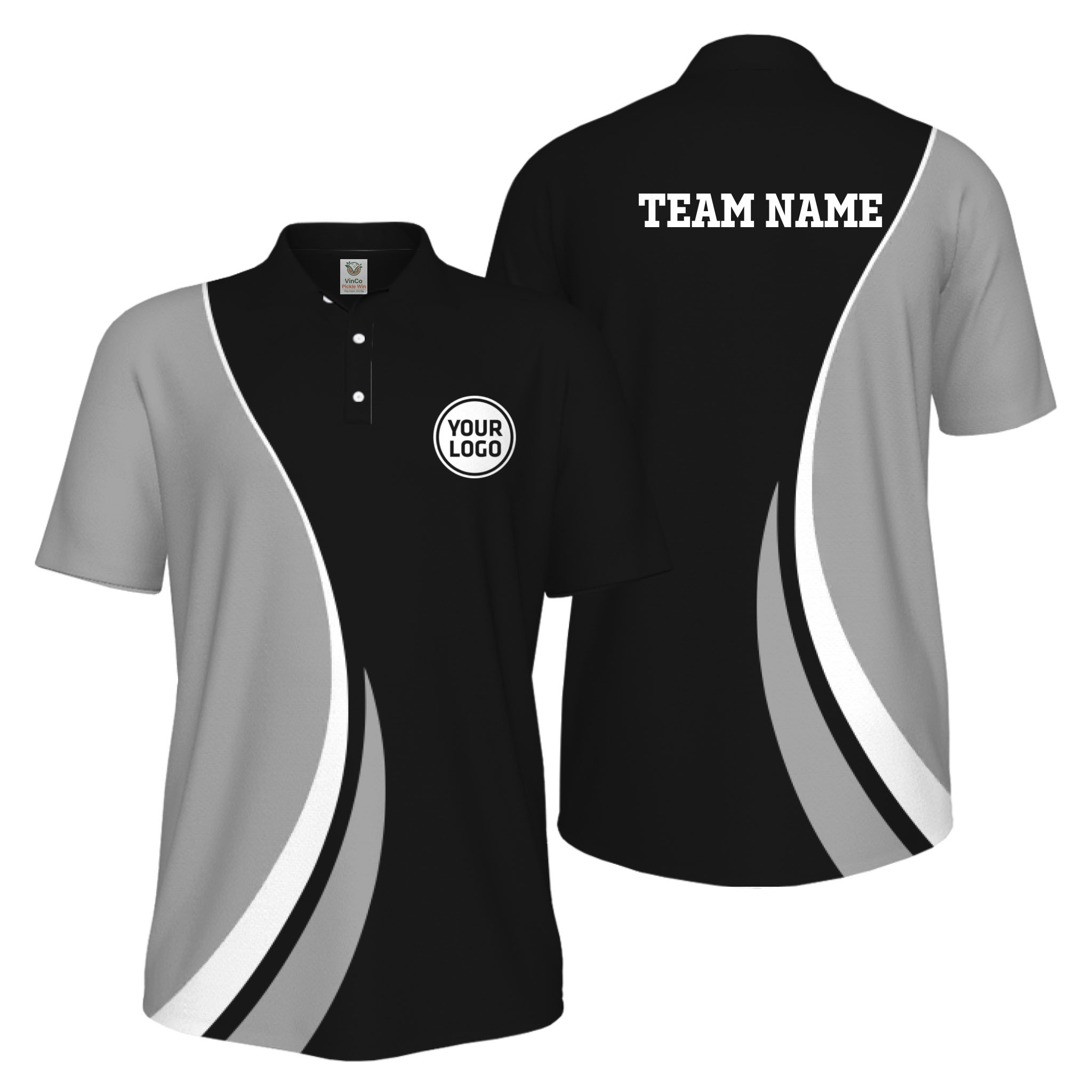 Picklewin Custom Sport Logo Polo Shirt For Men Live Preview Bulk Discount
