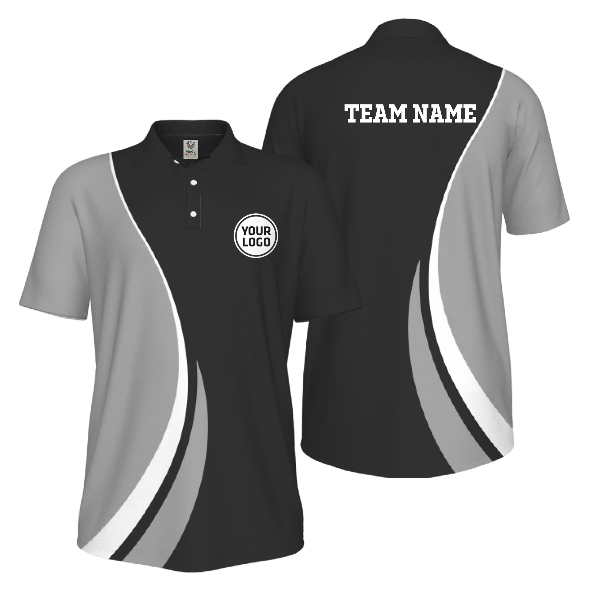 Picklewin Custom Sport Logo Polo Shirt For Men Live Preview Bulk Discount