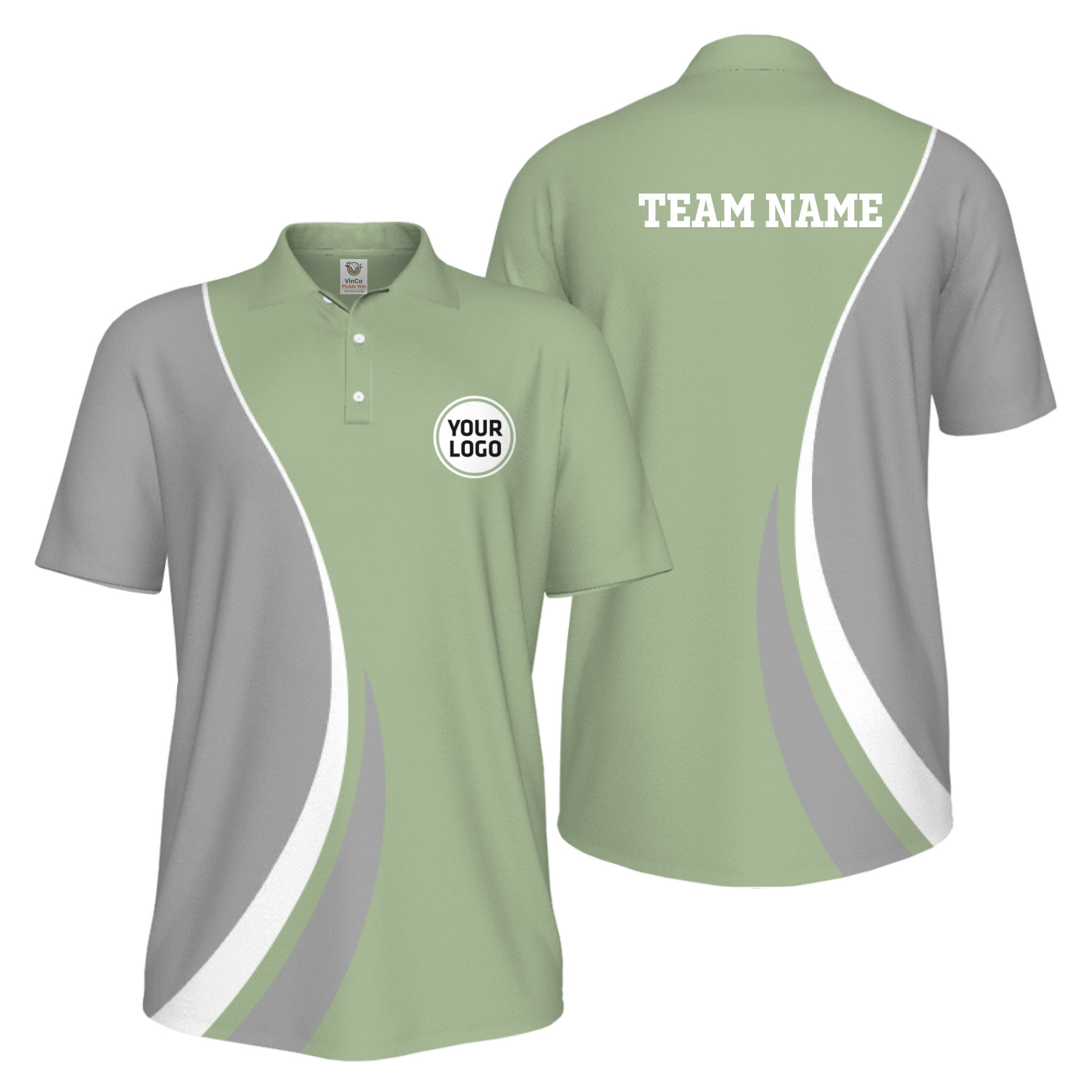 Picklewin Custom Sport Logo Polo Shirt For Men Live Preview Bulk Discount