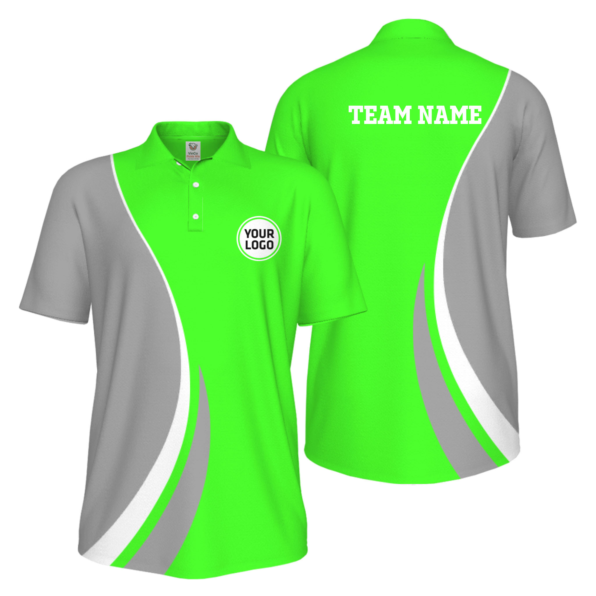 Picklewin Custom Sport Logo Polo Shirt For Men Live Preview Bulk Discount