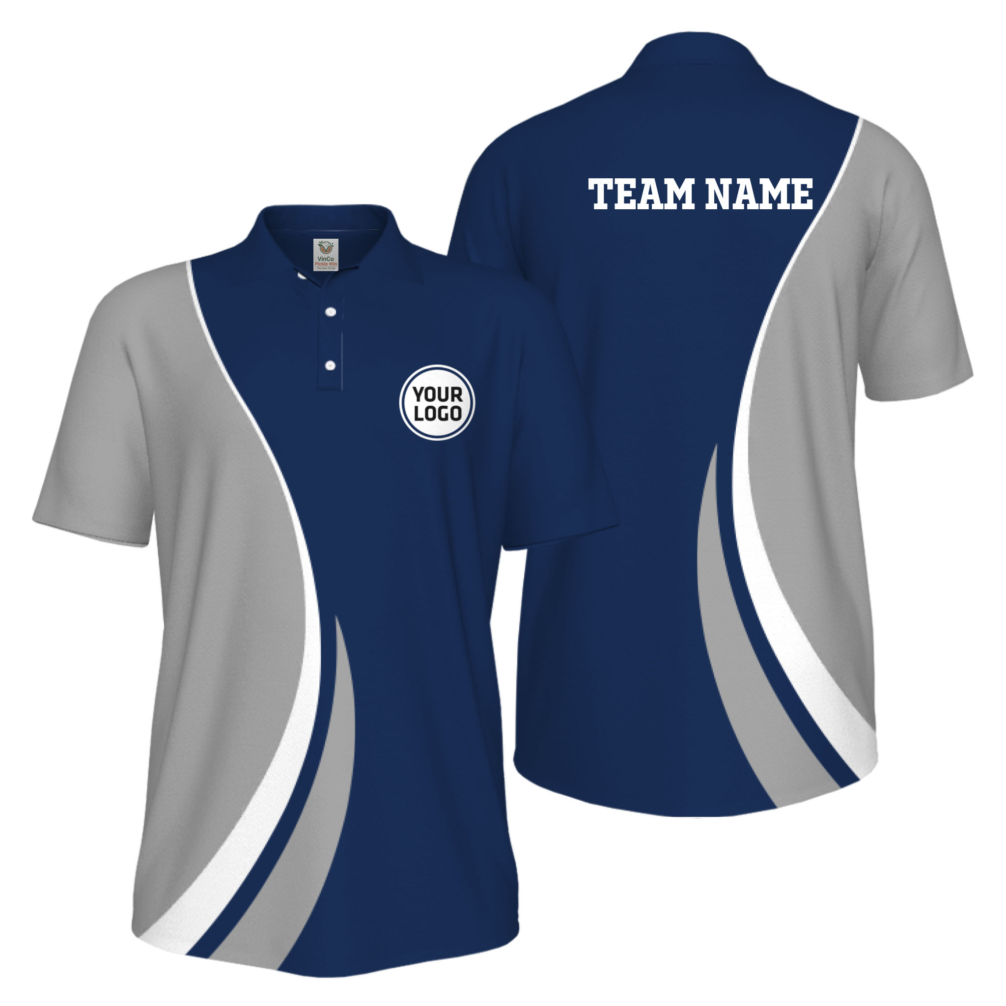 Picklewin Custom Sport Logo Polo Shirt For Men Live Preview Bulk Discount