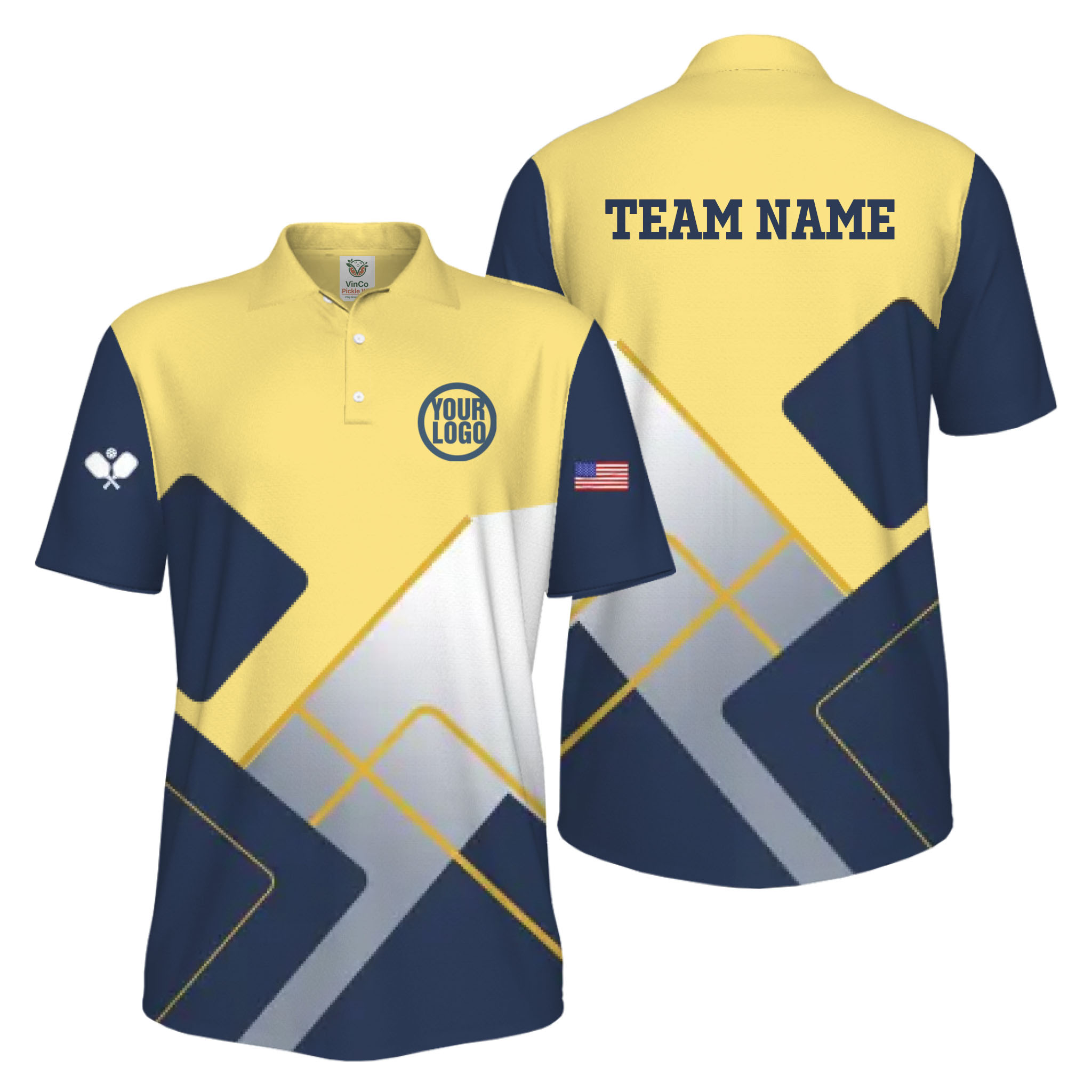 Picklewin Custom Sport Logo UV Protection Men Polo Shirt Bulk Price