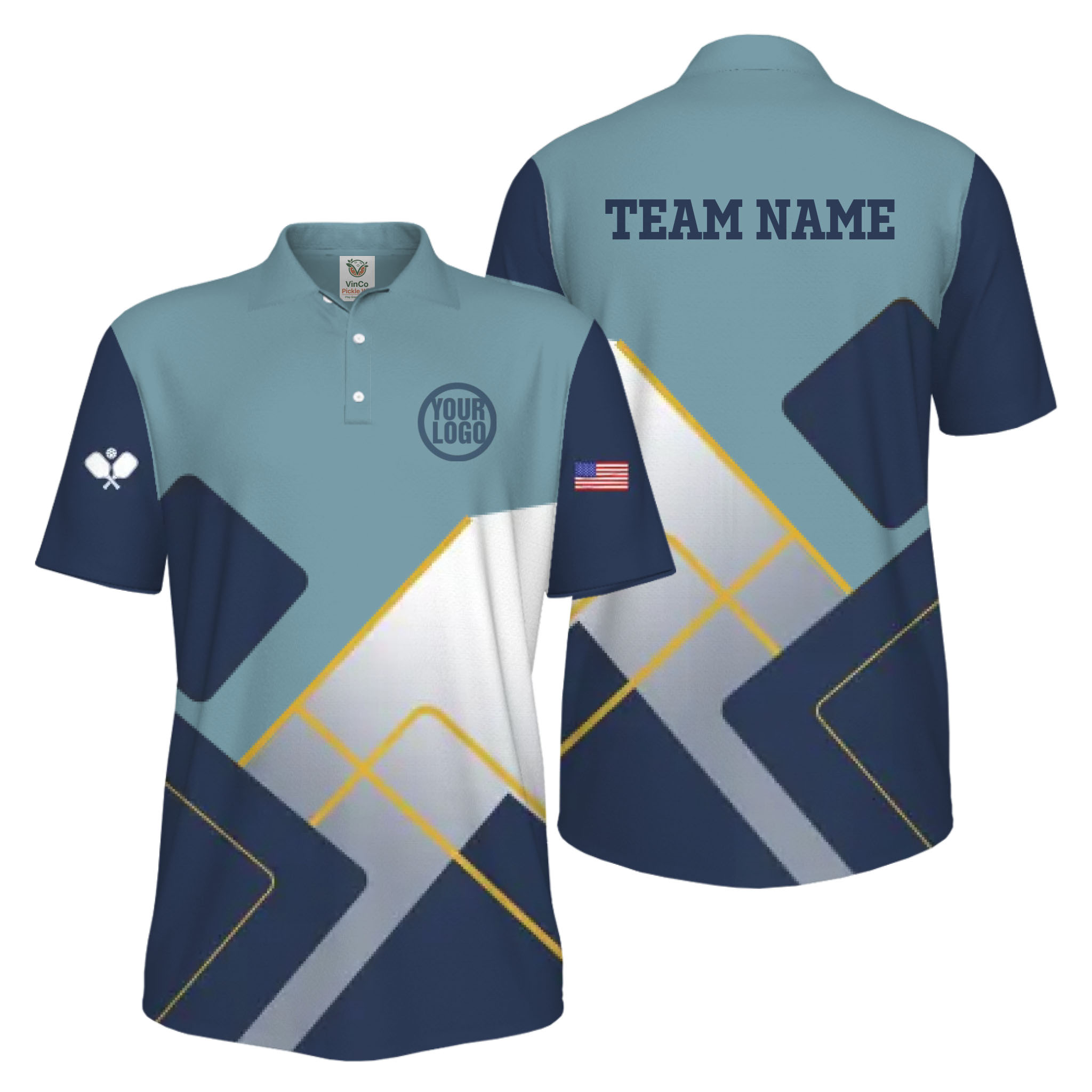 Picklewin Custom Sport Logo UV Protection Men Polo Shirt Bulk Price